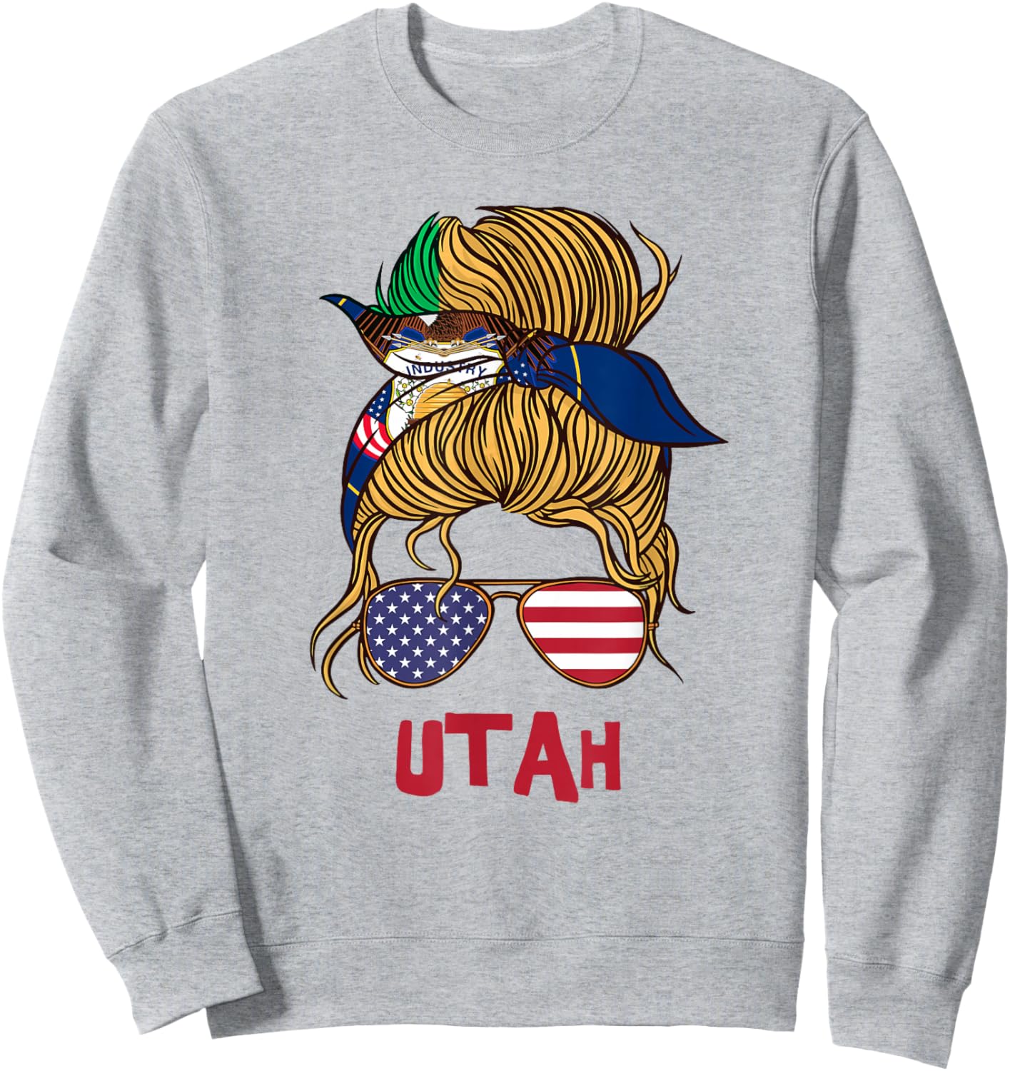 Utah for Girls Utah proud State Flag Sweatshirt - Sweatshirt | Ash