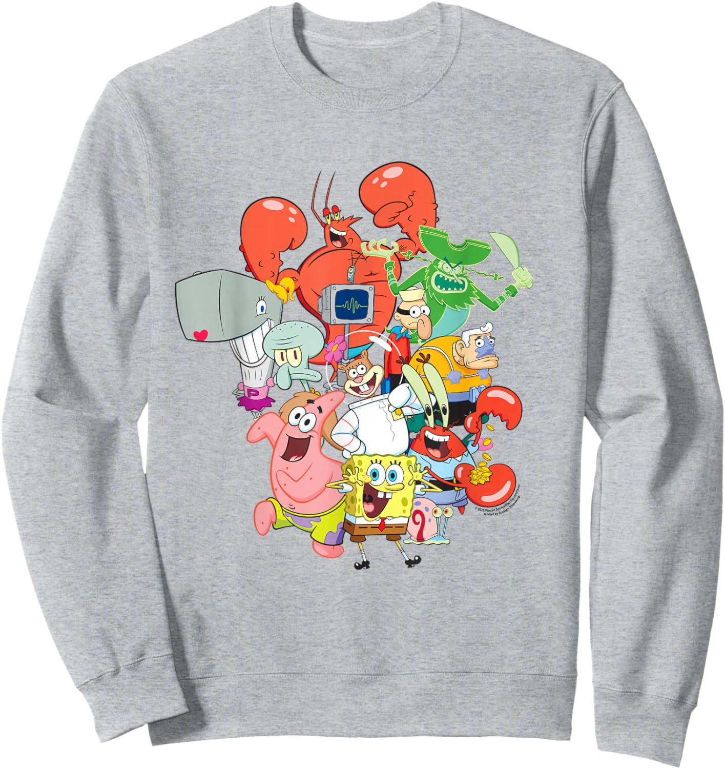 SpongeBob SquarePants The Whole Gang Sweatshirt - Sweatshirt | Ash