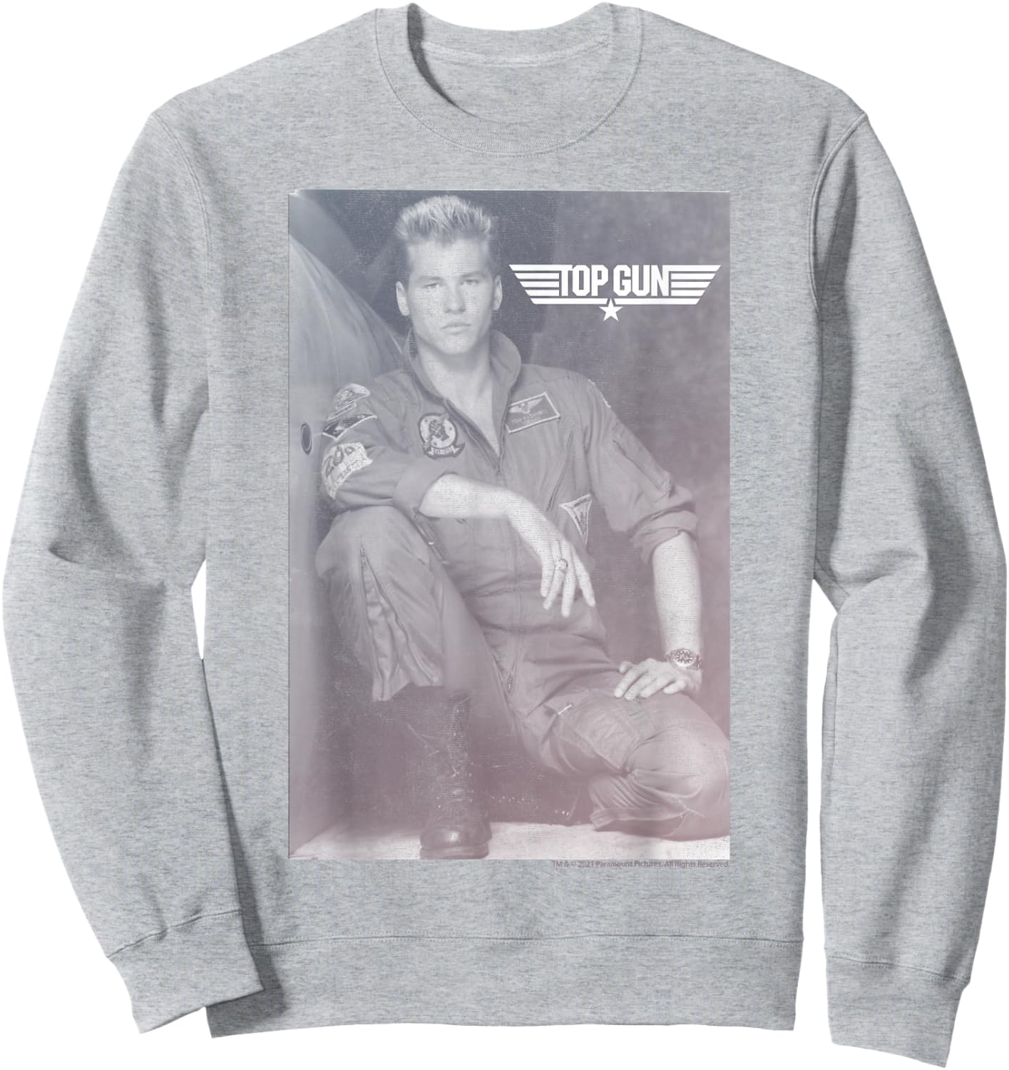 Top Gun Lt. Tom 'Iceman' Kazansky Black & White Poster Sweatshirt - Sweatshirt | Ash
