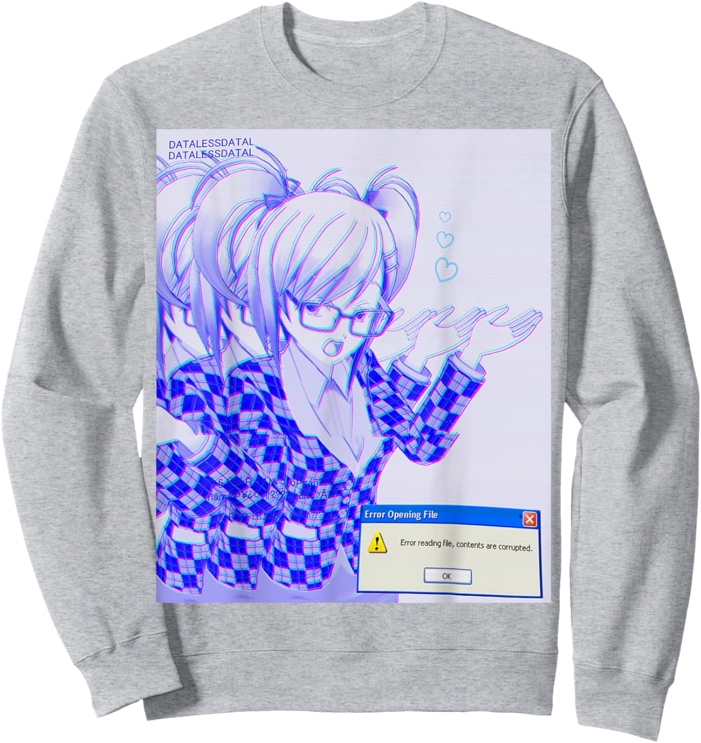 Webcore Anime Office Girl Sweatshirt - Sweatshirt | Ash