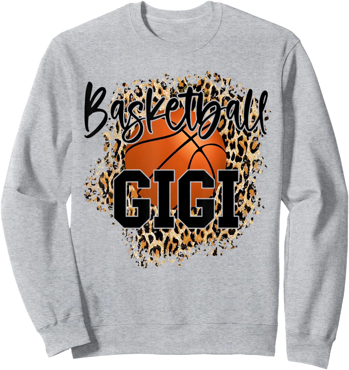 Basketball Gigi Leopard Funny Sports Players Mother's Day Sweatshirt - Sweatshirt | Ash