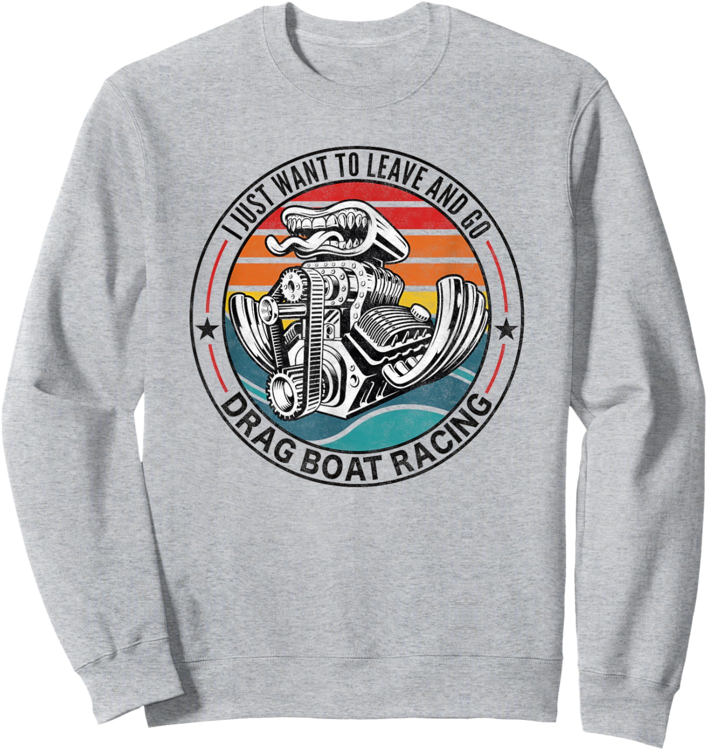 Retro Vintage Drag Boat Racing Drag Boat Sweatshirt - Sweatshirt | Ash