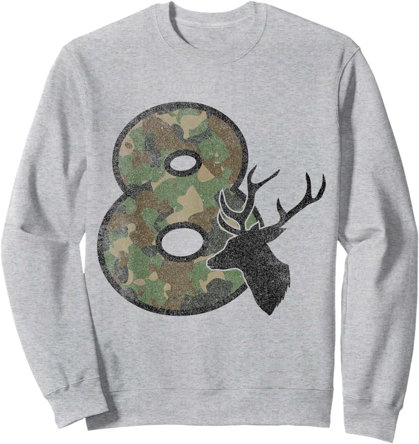 Country Boys Camo 8 Eight Year Old Birthday Deer Hunter Sweatshirt - Sweatshirt | Ash