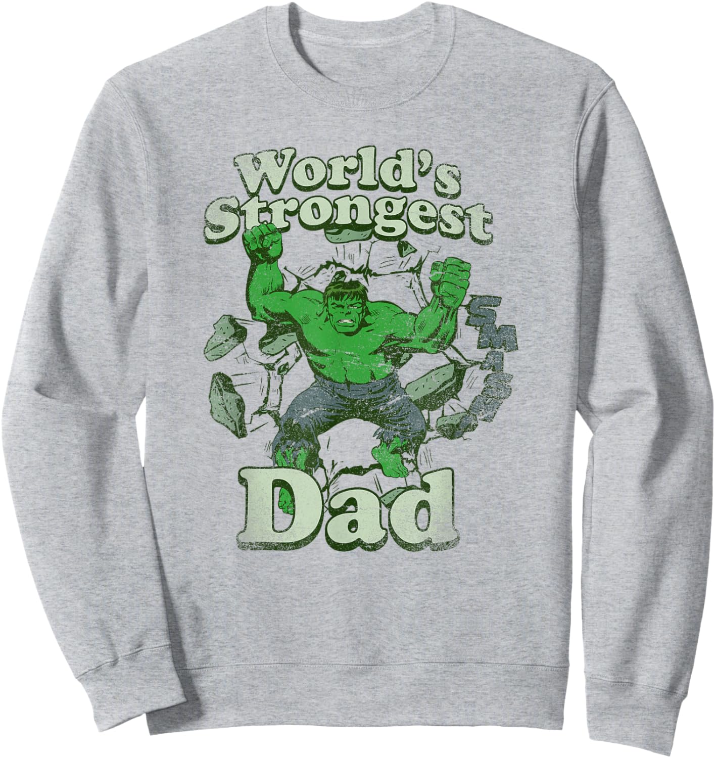 Marvel Father's Day Hulk World's Strongest Dad Sweatshirt - Sweatshirt | Ash