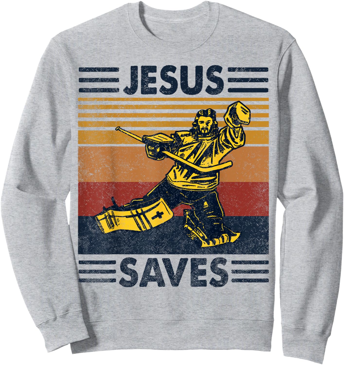 Jesus Saves Ice Hockey Goalie Sport Religious Christian Gift Sweatshirt - Sweatshirt | Ash