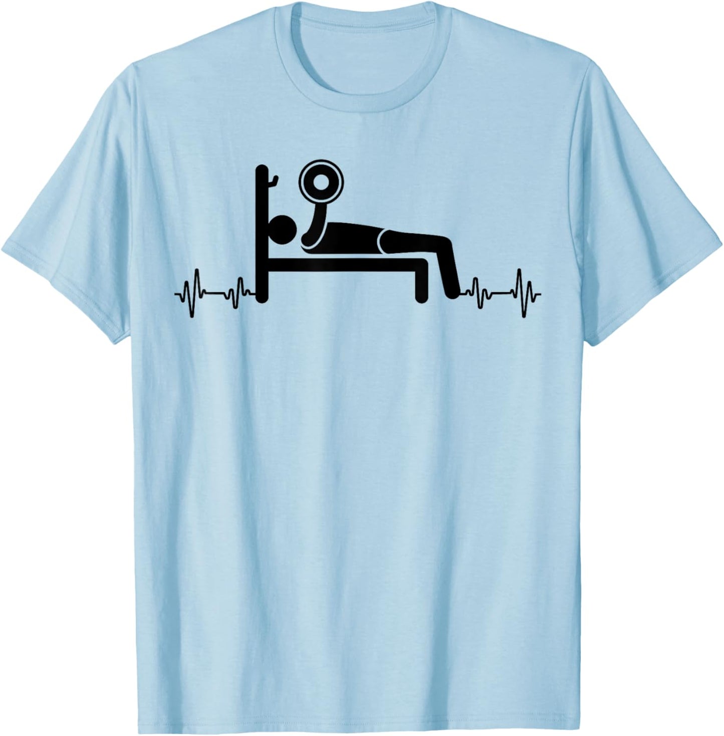 Bench Press Bar Weights Workout Gym Weightlifting Funny T-Shirt - T-Shirt | Light Blue
