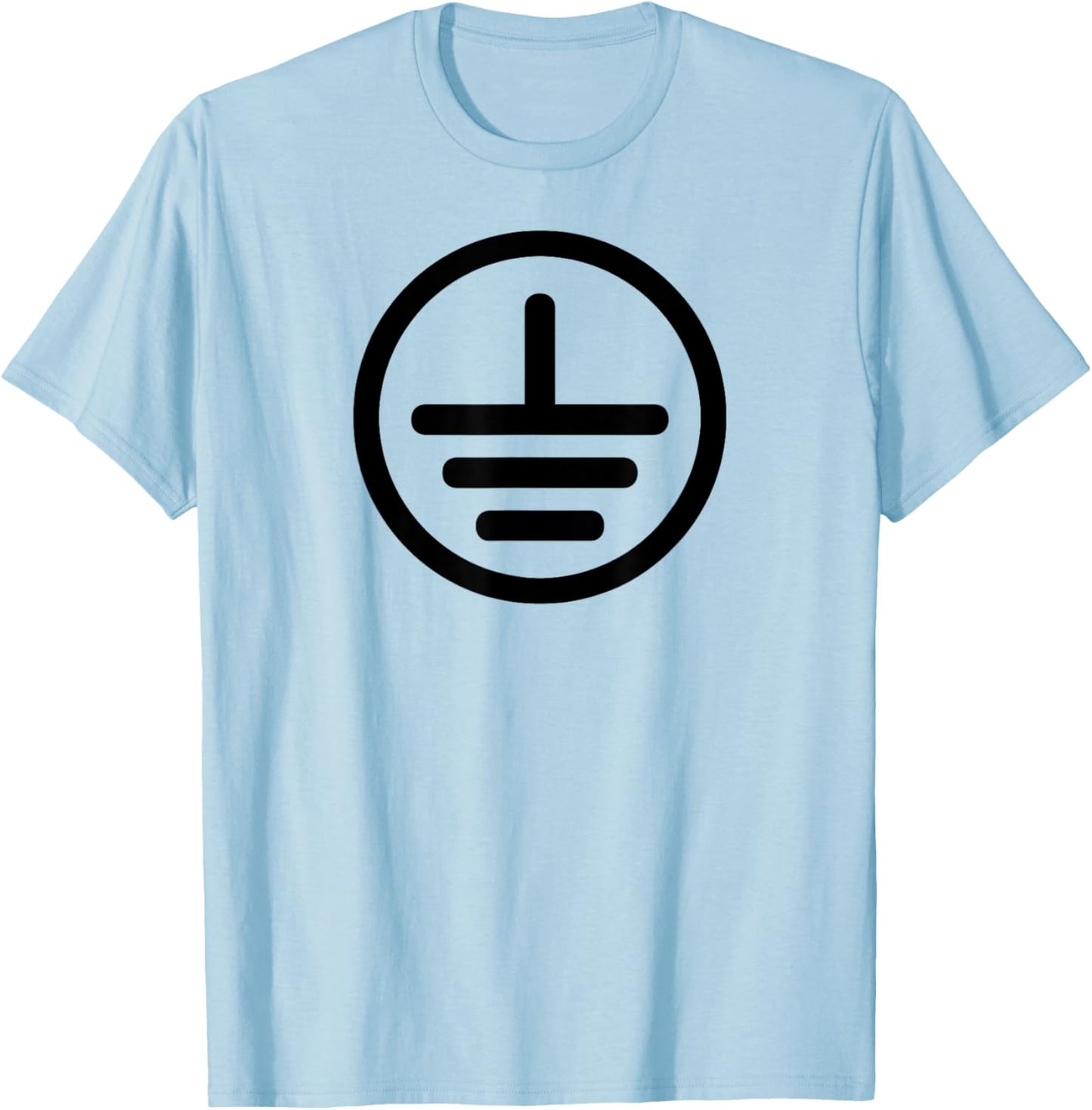 Electrical Ground Symbol Stay Grounded Electric Tech T-Shirt - T-Shirt | Light Blue