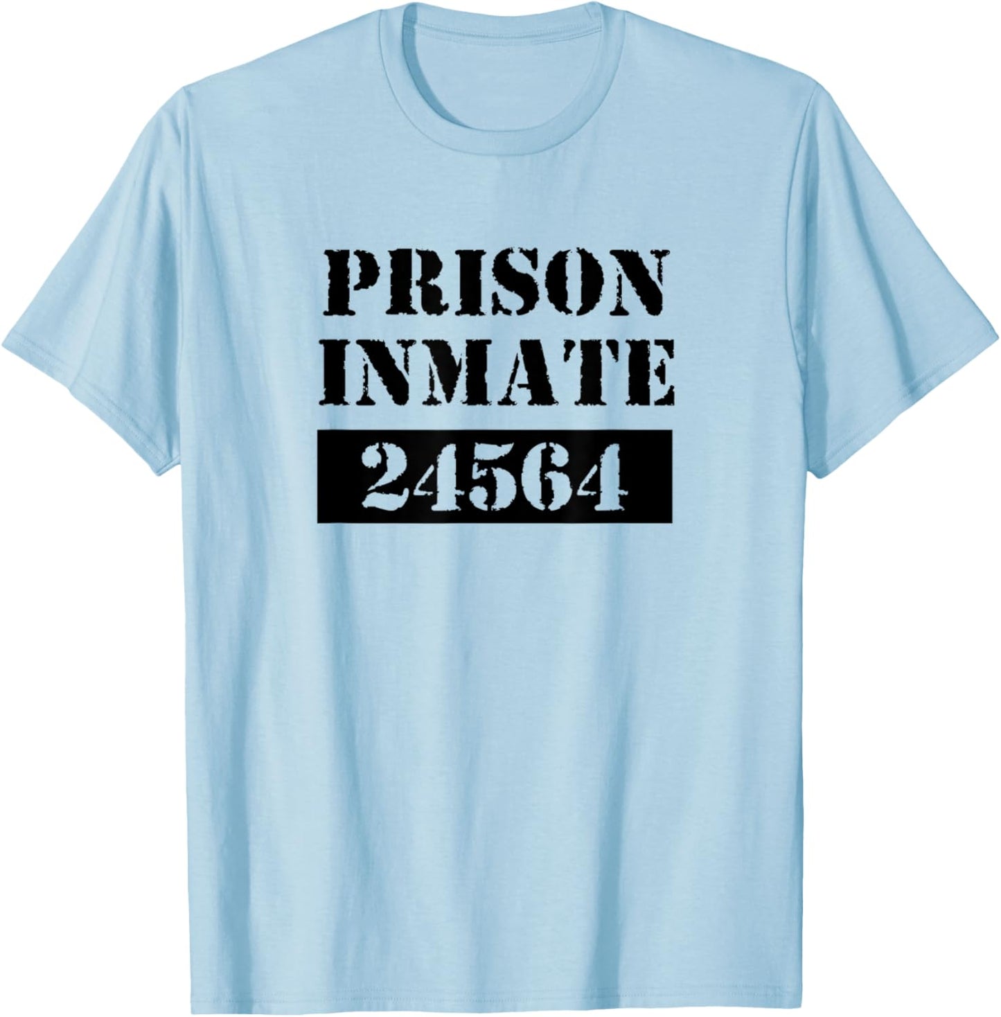 Prisoner Costume Orange Prison Uniform Halloween Jail Inmate T-Shirt - T-Shirt | Light Blue