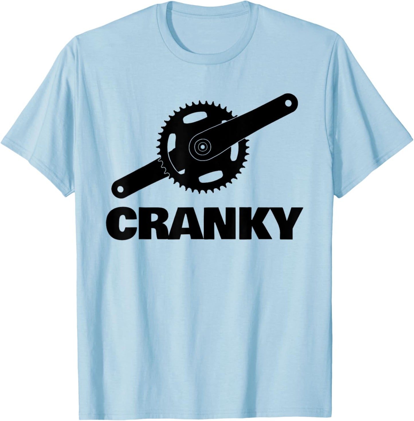 Cranky funny Bicycle Lover pun with Bicycle Crank T-Shirt - T-Shirt | Light Blue