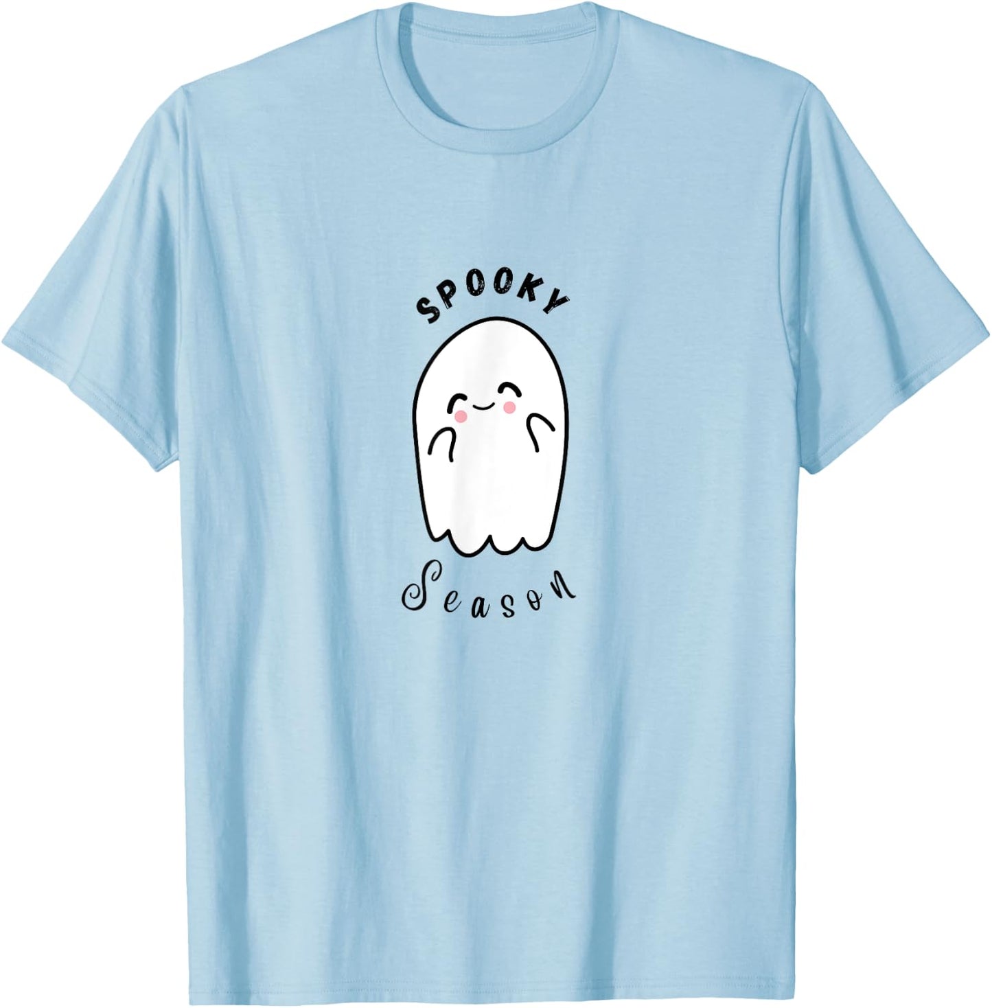 Cute Spooky Season Ghost Halloween T-Shirt - T-Shirt | Light Blue