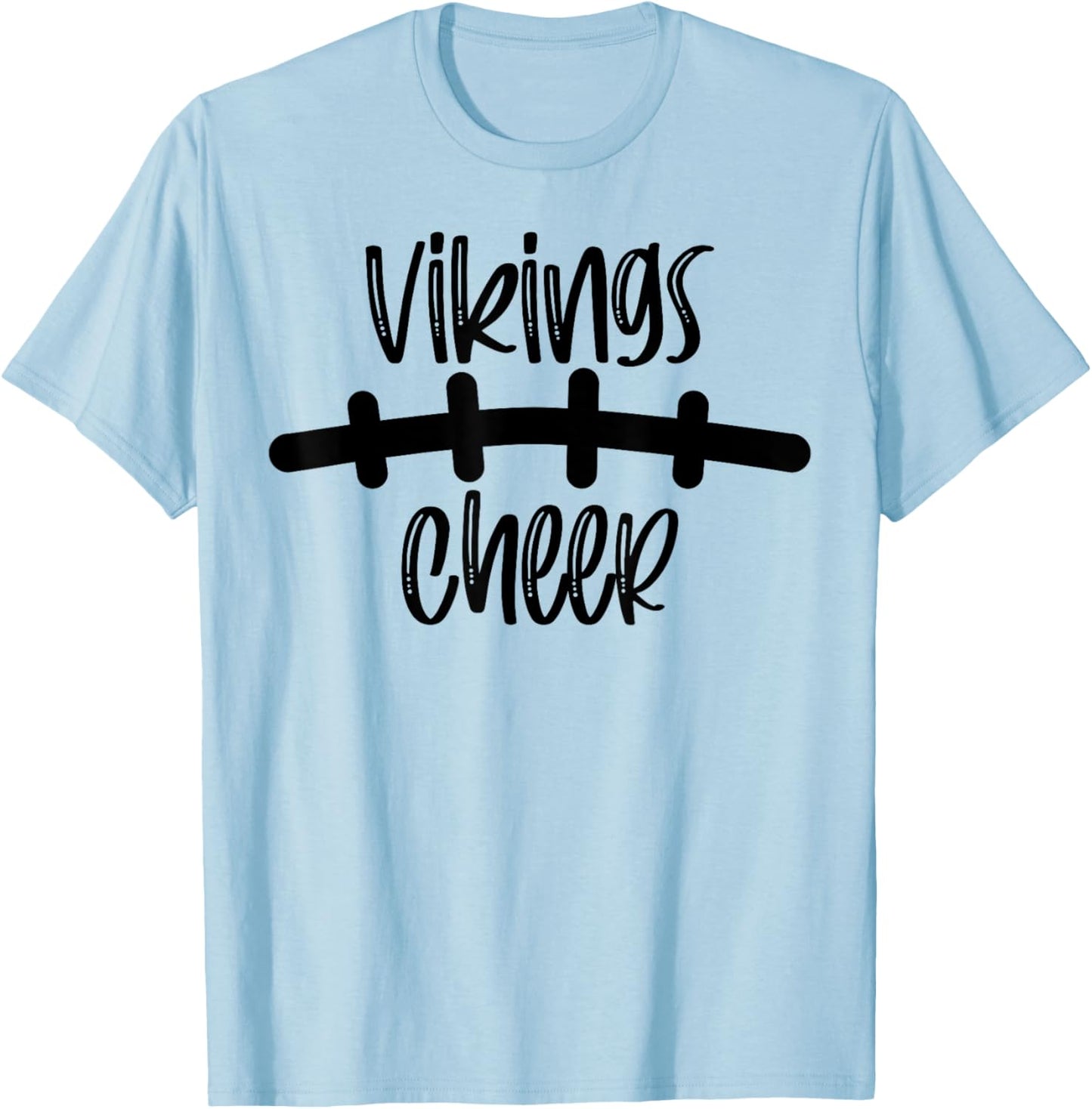 Vikings Cheer School Spirit Football Team Mascot Game Night T-Shirt - T-Shirt | Light Blue