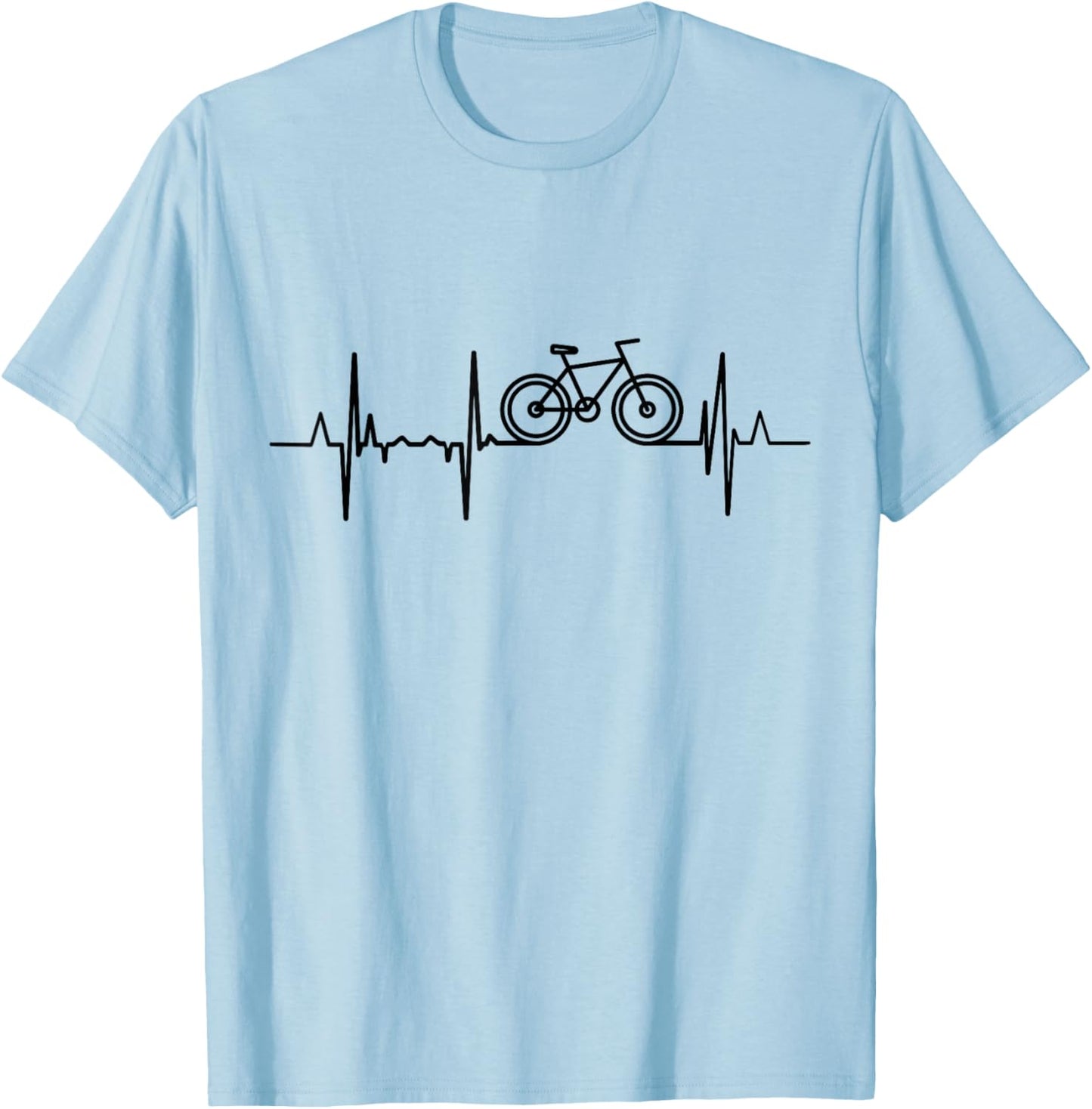 Racing Bicycle Heartbeat Cycling Pulse Line Biker T-Shirt - T-Shirt | Light Blue