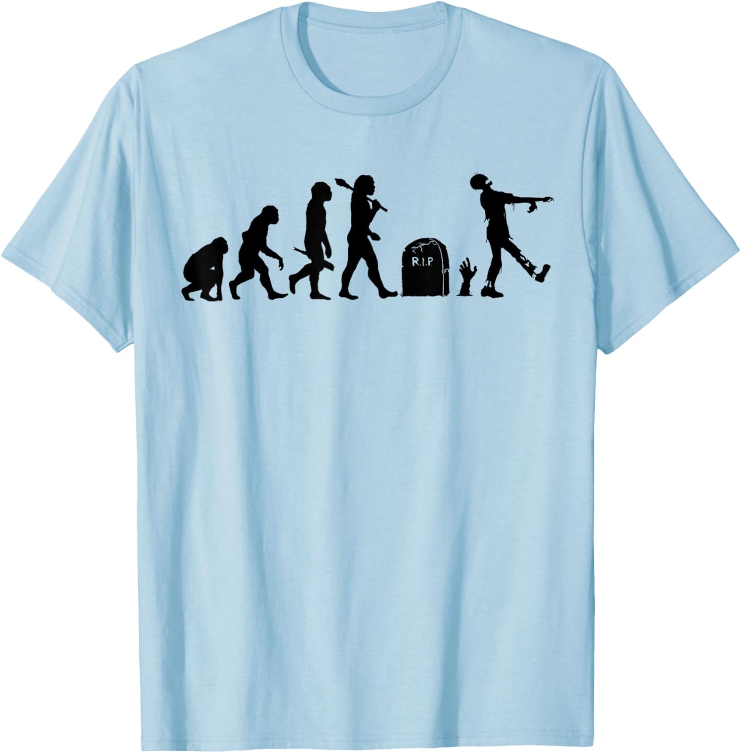 Zombie Evolution Funny Evolution of the Zombie T-Shirt - T-Shirt | Light Blue