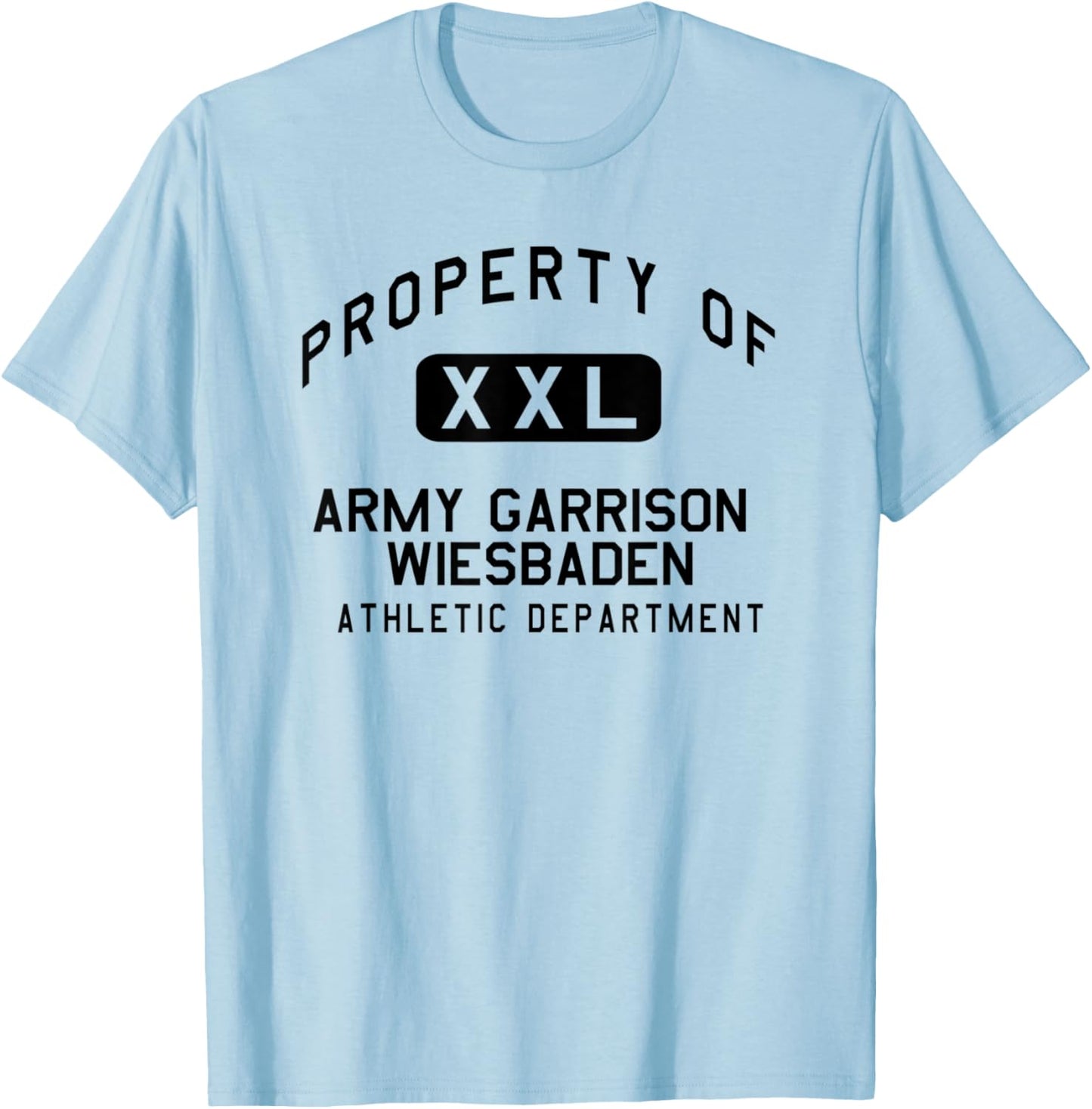 Property of Garrison Wiesbaden Athletic Department T-Shirt - T-Shirt | Light Blue