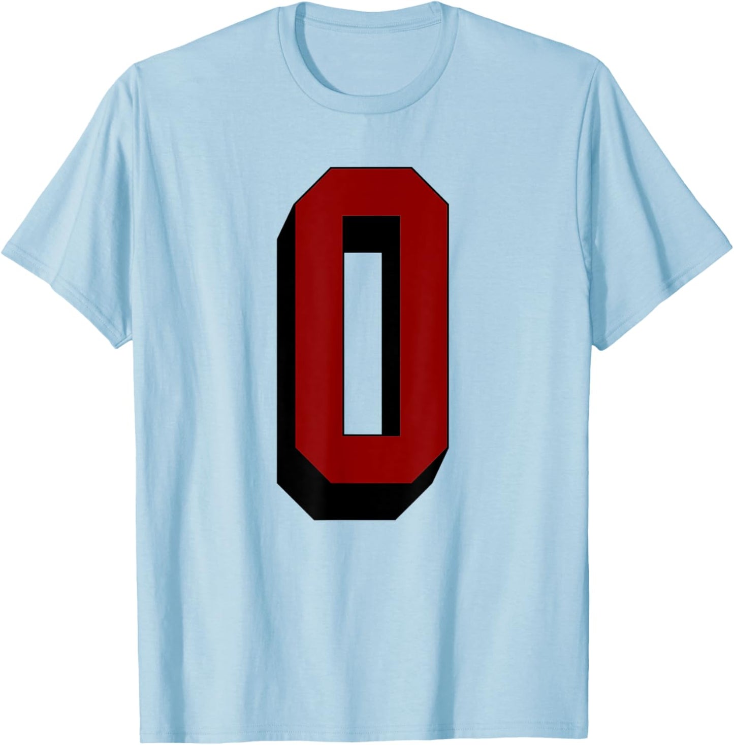 #0 Number 0 Varsity Fan Sports Team White Jersey T-Shirt - T-Shirt | Light Blue