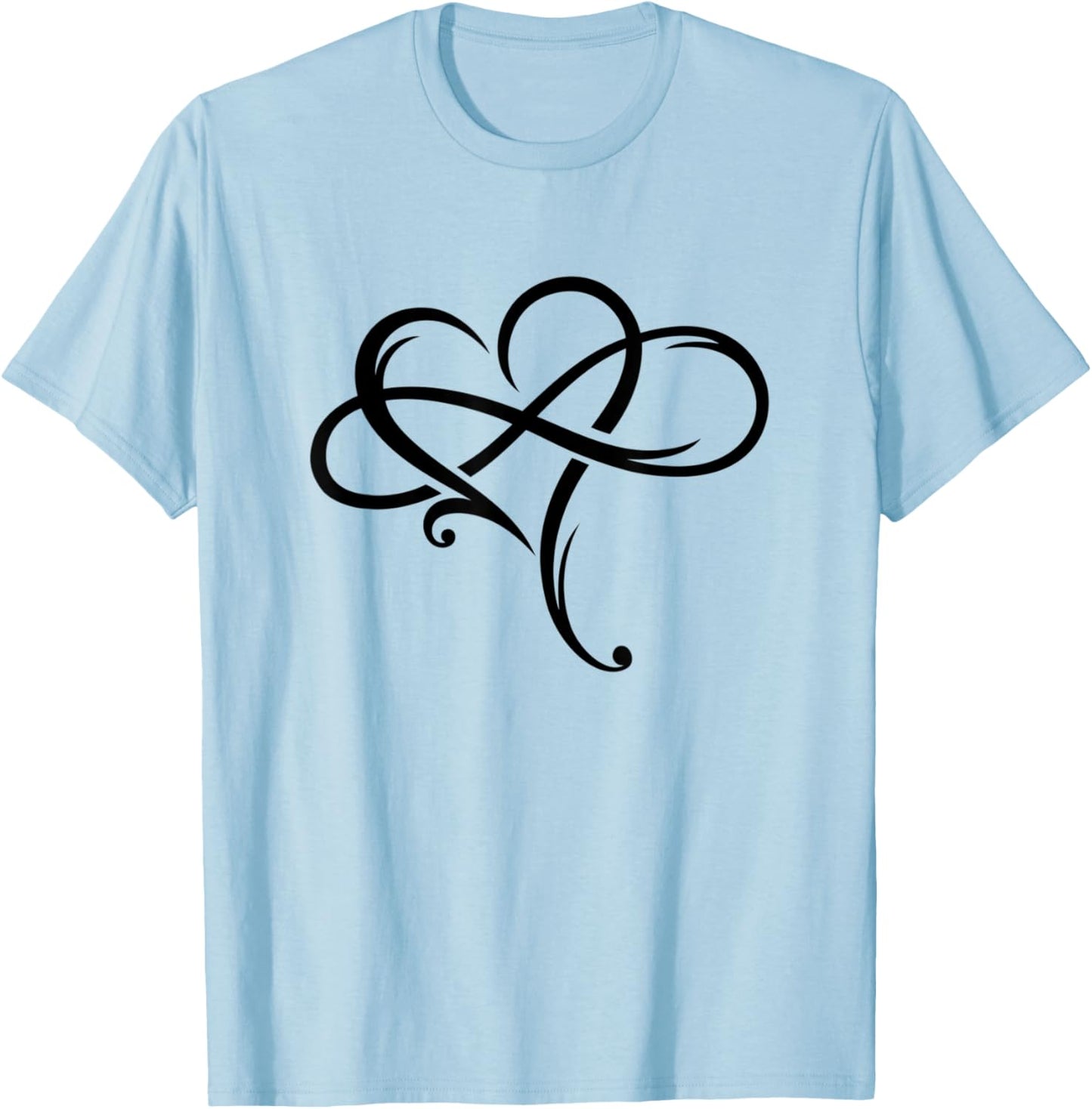 Cute Heart for Valentine's Day with Infinity Symbol in love T-Shirt - T-Shirt | Light Blue
