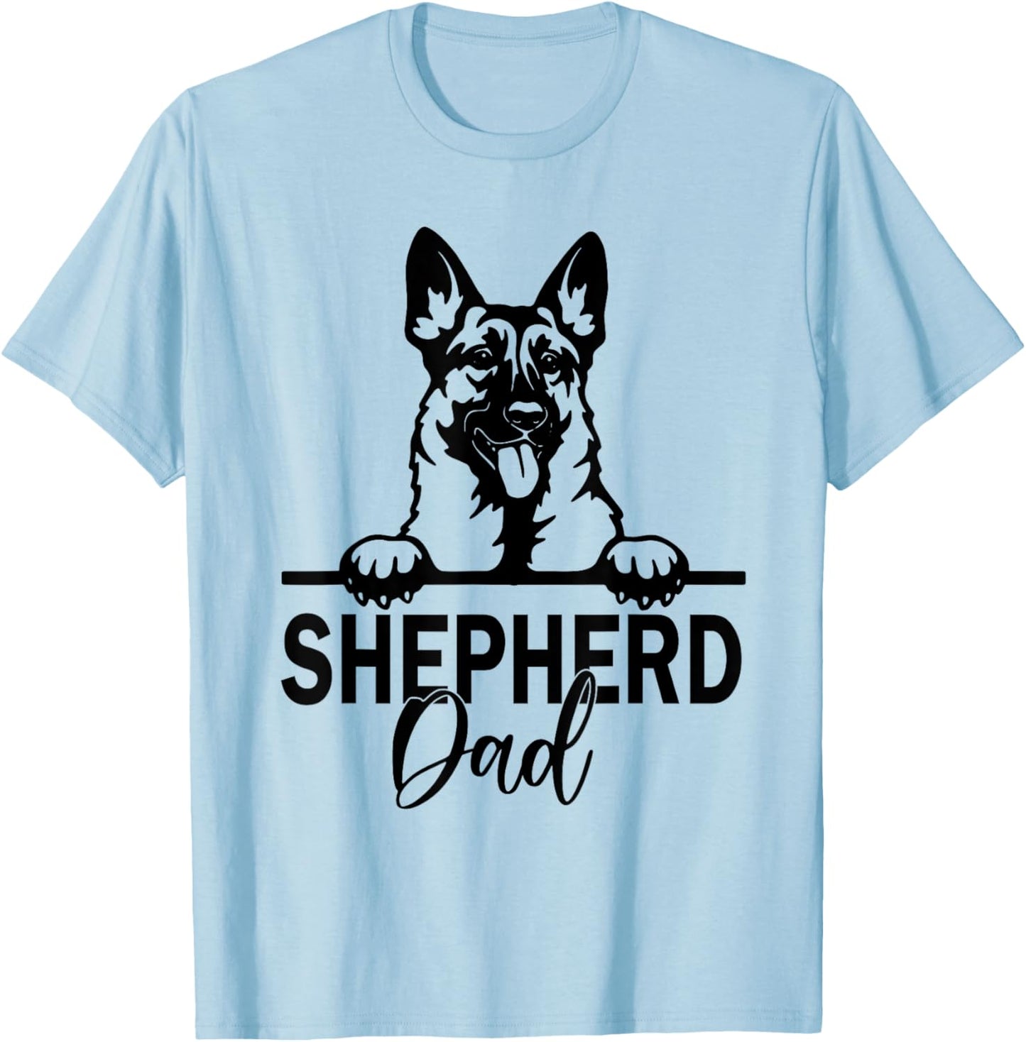 Retro German Shepherd Dad Gift Dog Owner Pet Shepard Father T-Shirt - T-Shirt | Light Blue