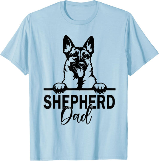Retro German Shepherd Dad Gift Dog Owner Pet Shepard Father T-Shirt - T-Shirt | Light Blue