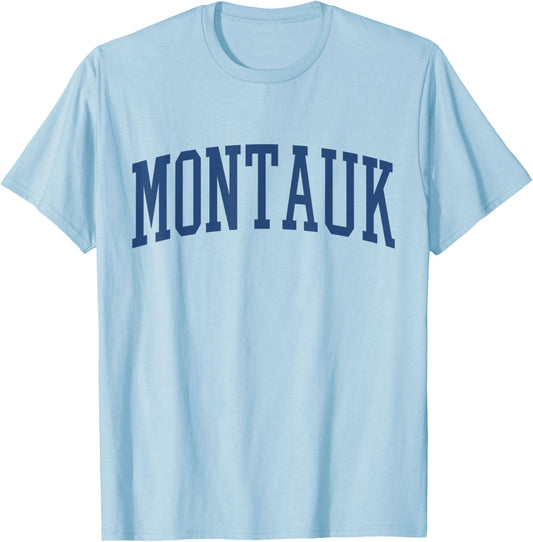 Varsity Grey Montauk T-Shirt - T-Shirt | Light Blue