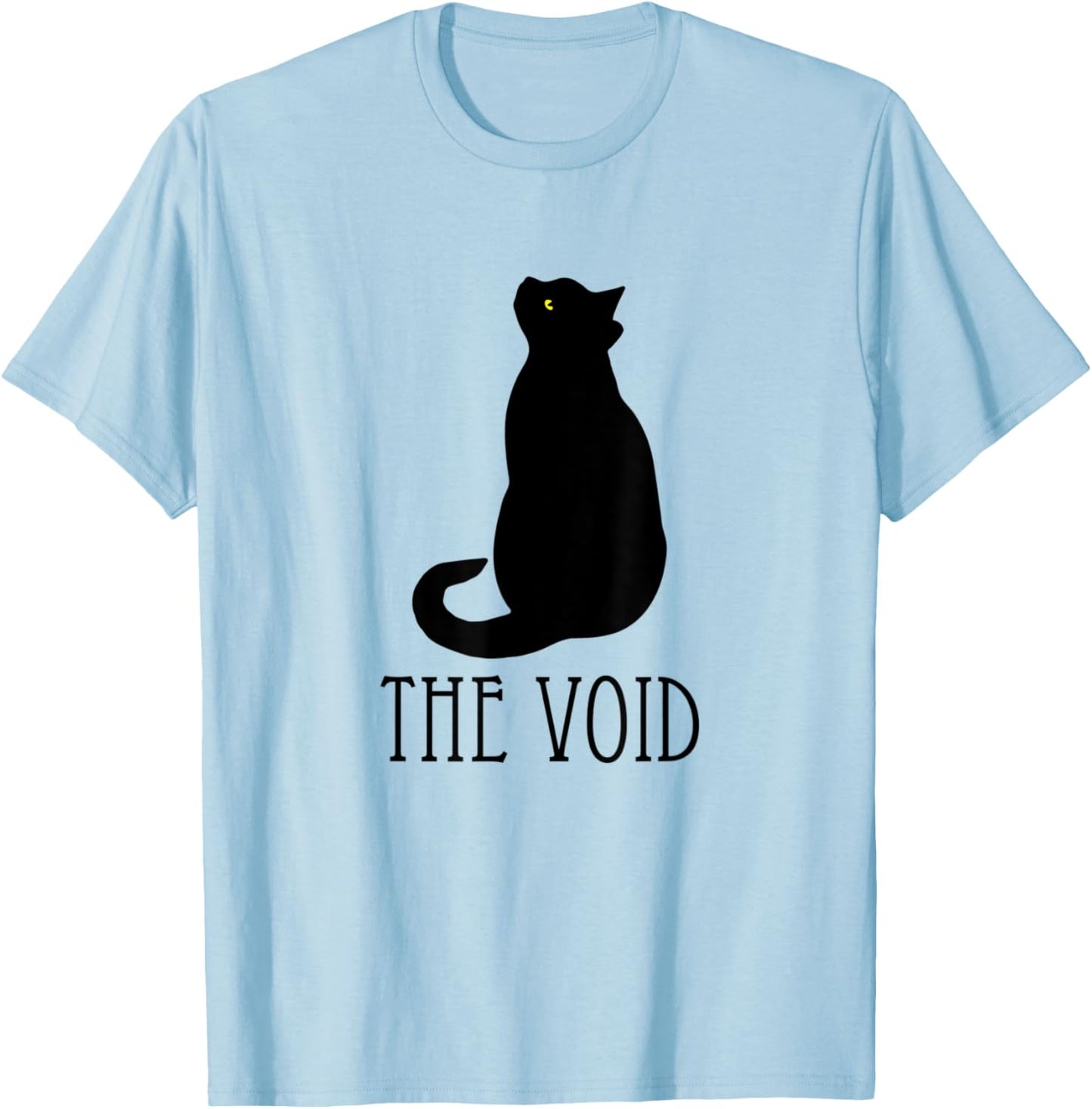Black Cat The Void Funny Yellow Eye Kitty Cat Mom Dad Men Women Kids T-Shirt - T-Shirt | Light Blue
