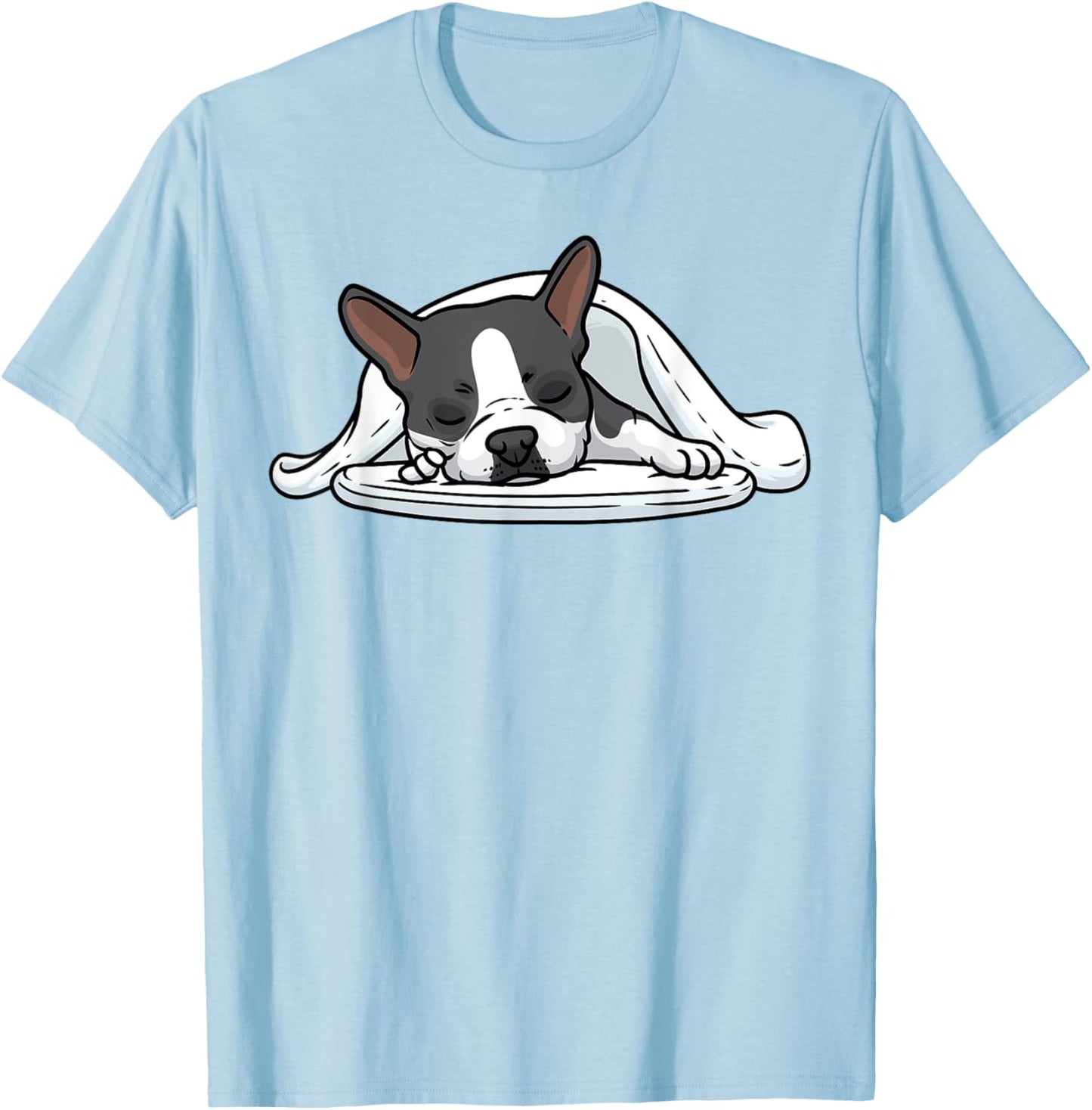 Boston Terrier Dog Official Sleeping Men Women Girls Kids T-Shirt - T-Shirt | Light Blue