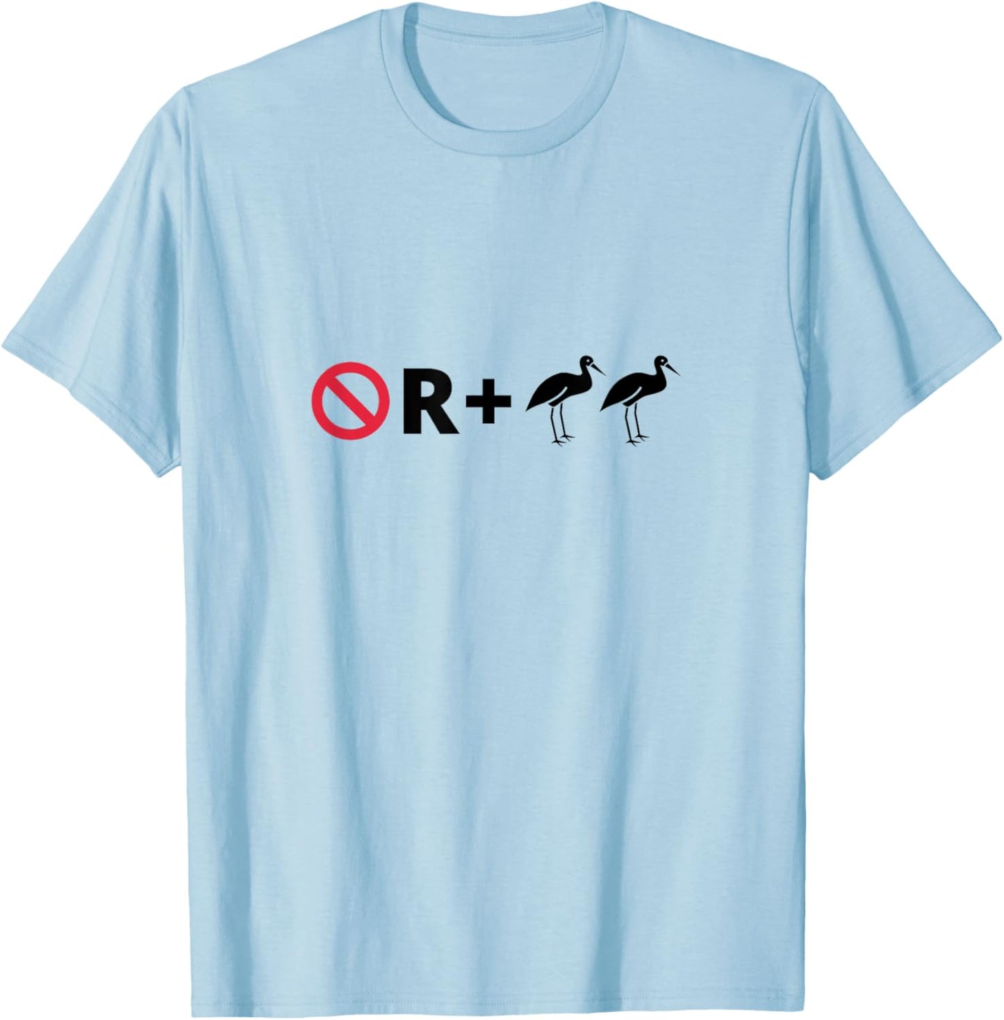 No R + Egrets Funny Pictogram Puzzle Pictograph Humor T-Shirt - T-Shirt | Light Blue