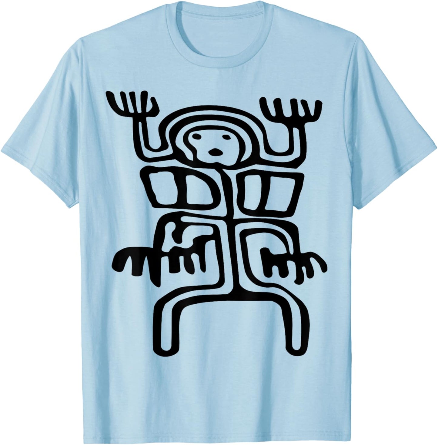 Petroglyph Ancient Cave Drawing T-Shirt - T-Shirt | Light Blue
