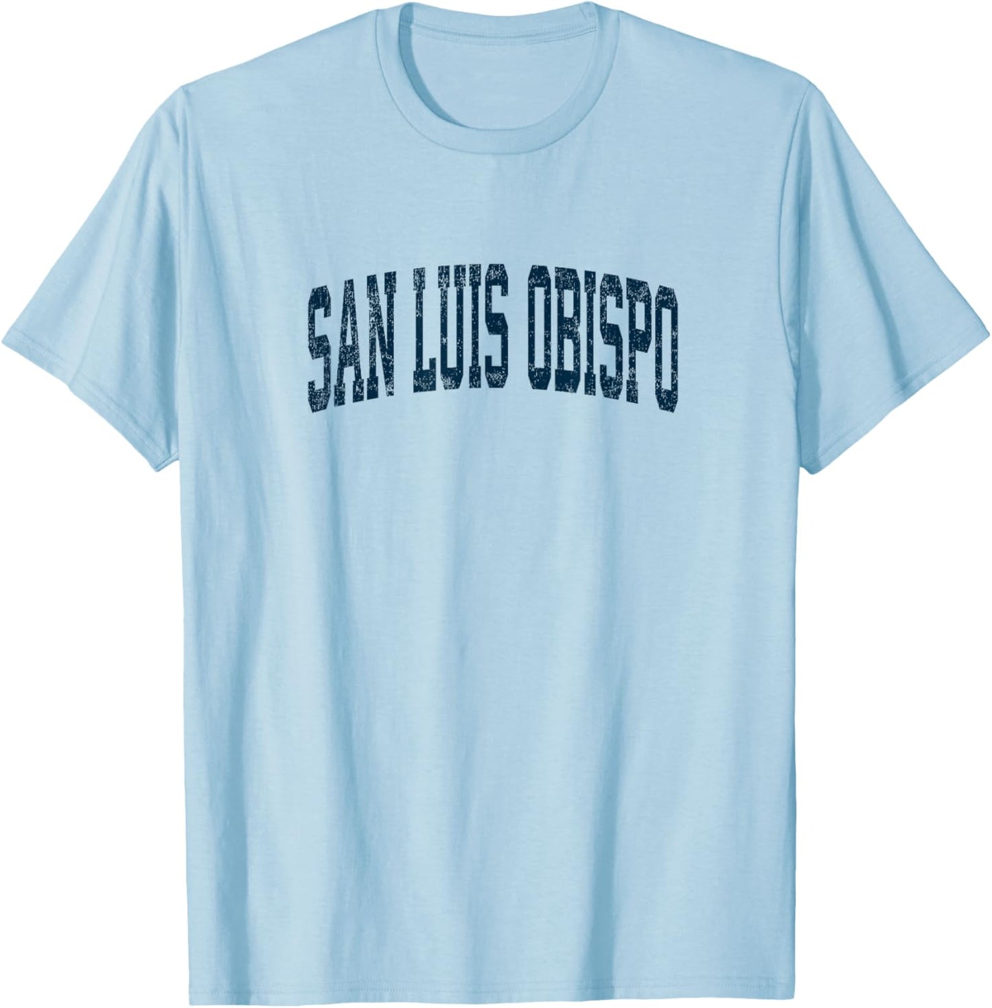 San Luis Obispo California CA Vintage Athletic Sports Navy D T-Shirt - T-Shirt | Light Blue