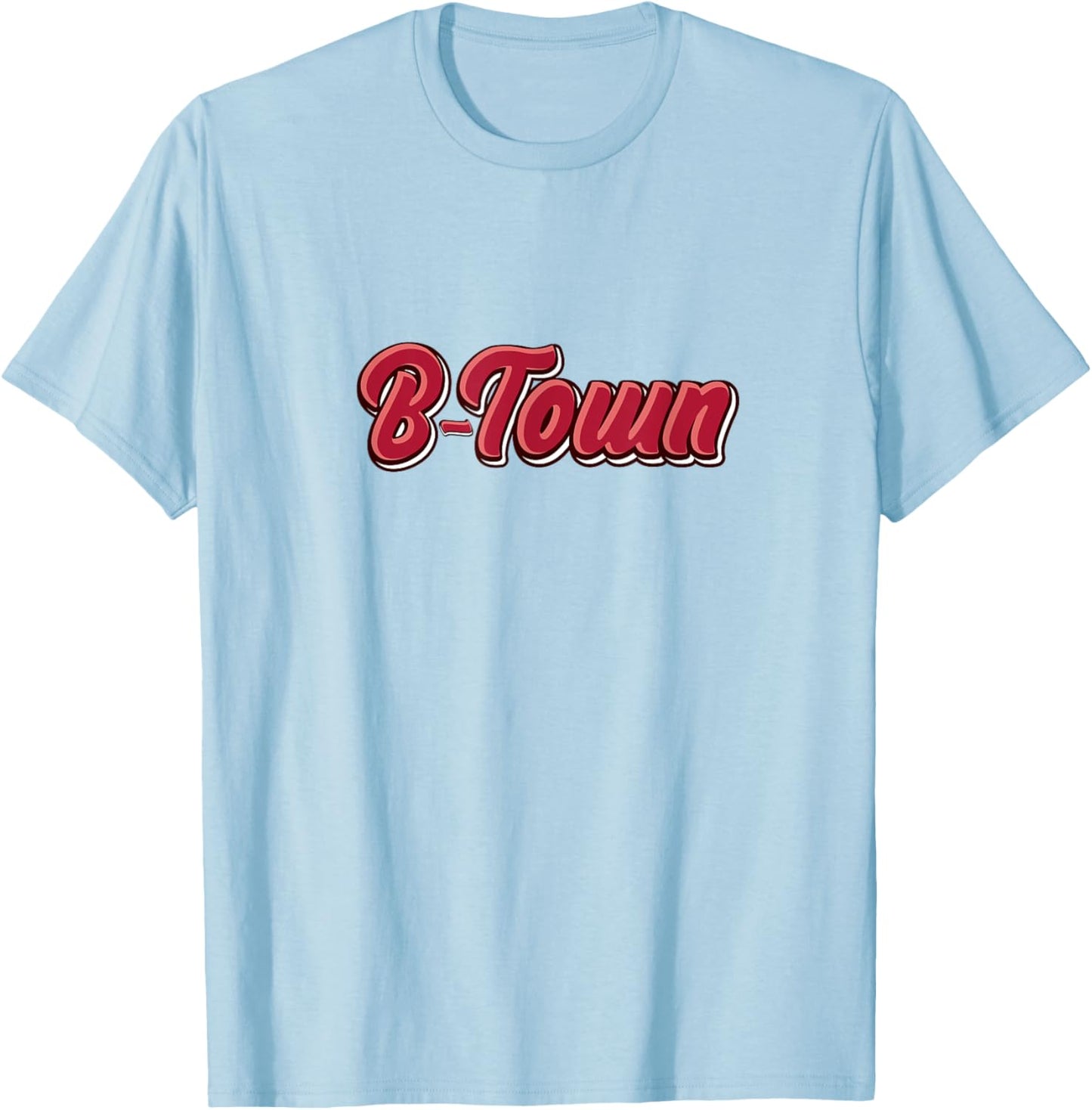 Red & White B-Town Bloomington Indiana T-Shirt - T-Shirt | Light Blue