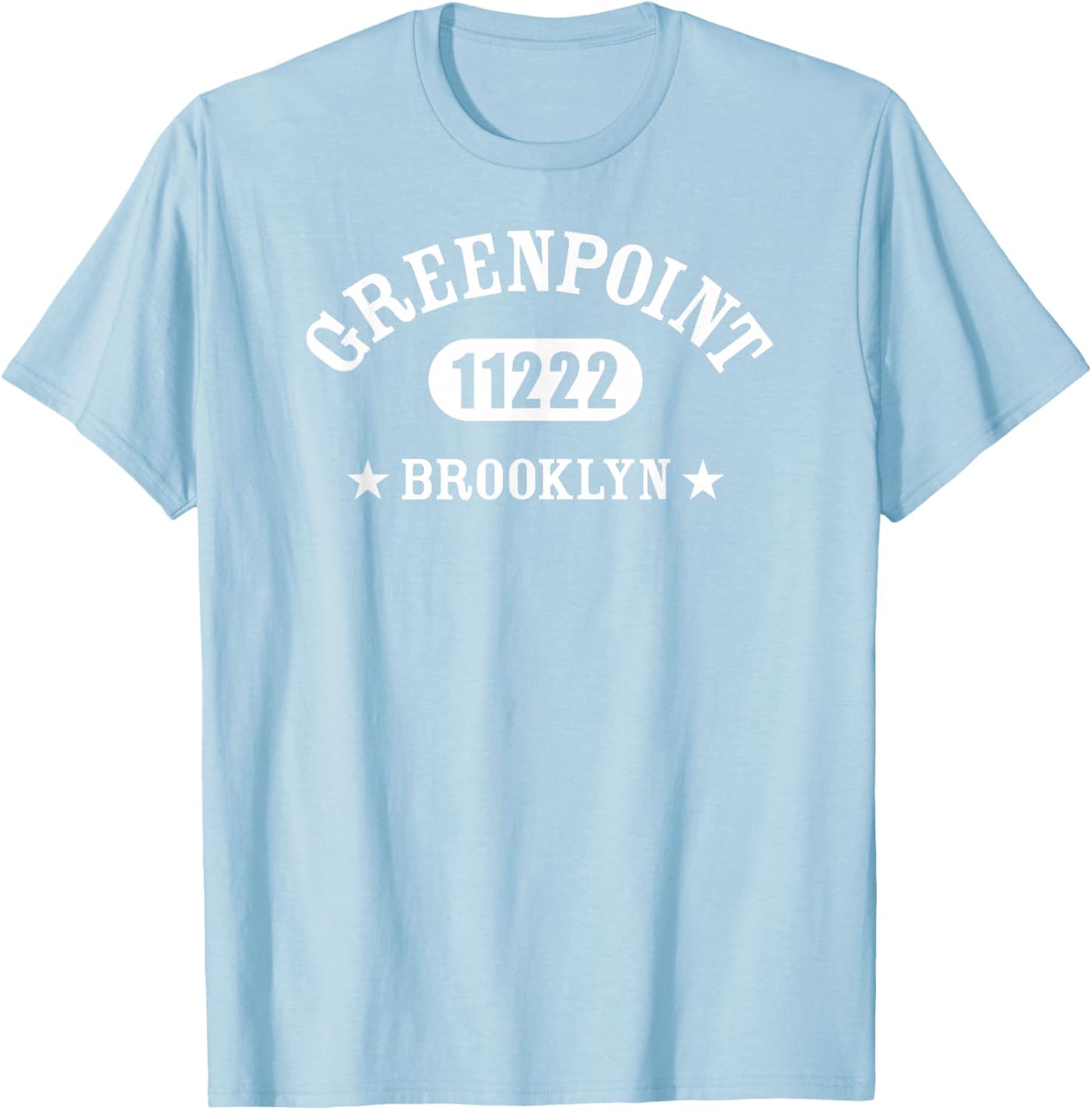 GREENPOINT Brooklyn NY 11222 Athletic Design T-Shirt - T-Shirt | Light Blue