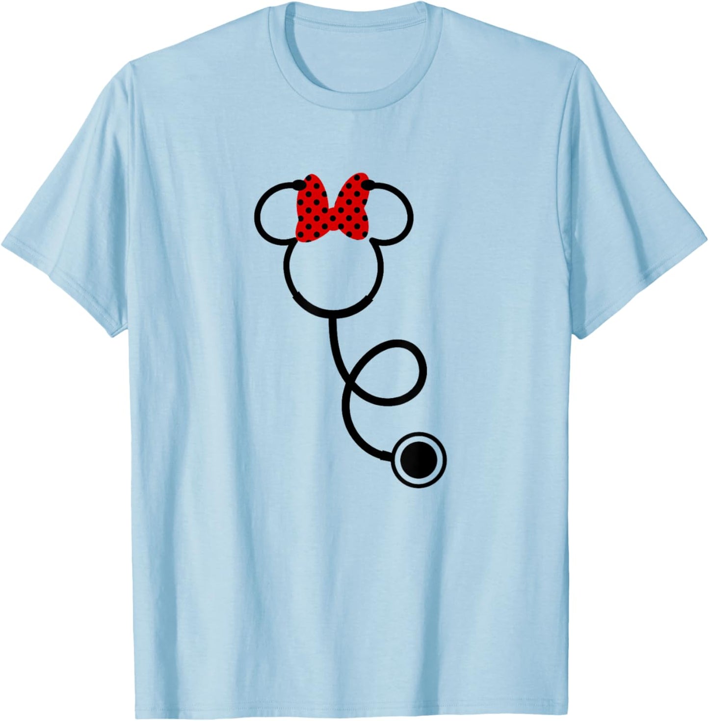 Disney Nurse's Day Minnie Mouse Stethoscope Small T-Shirt - T-Shirt | Light Blue