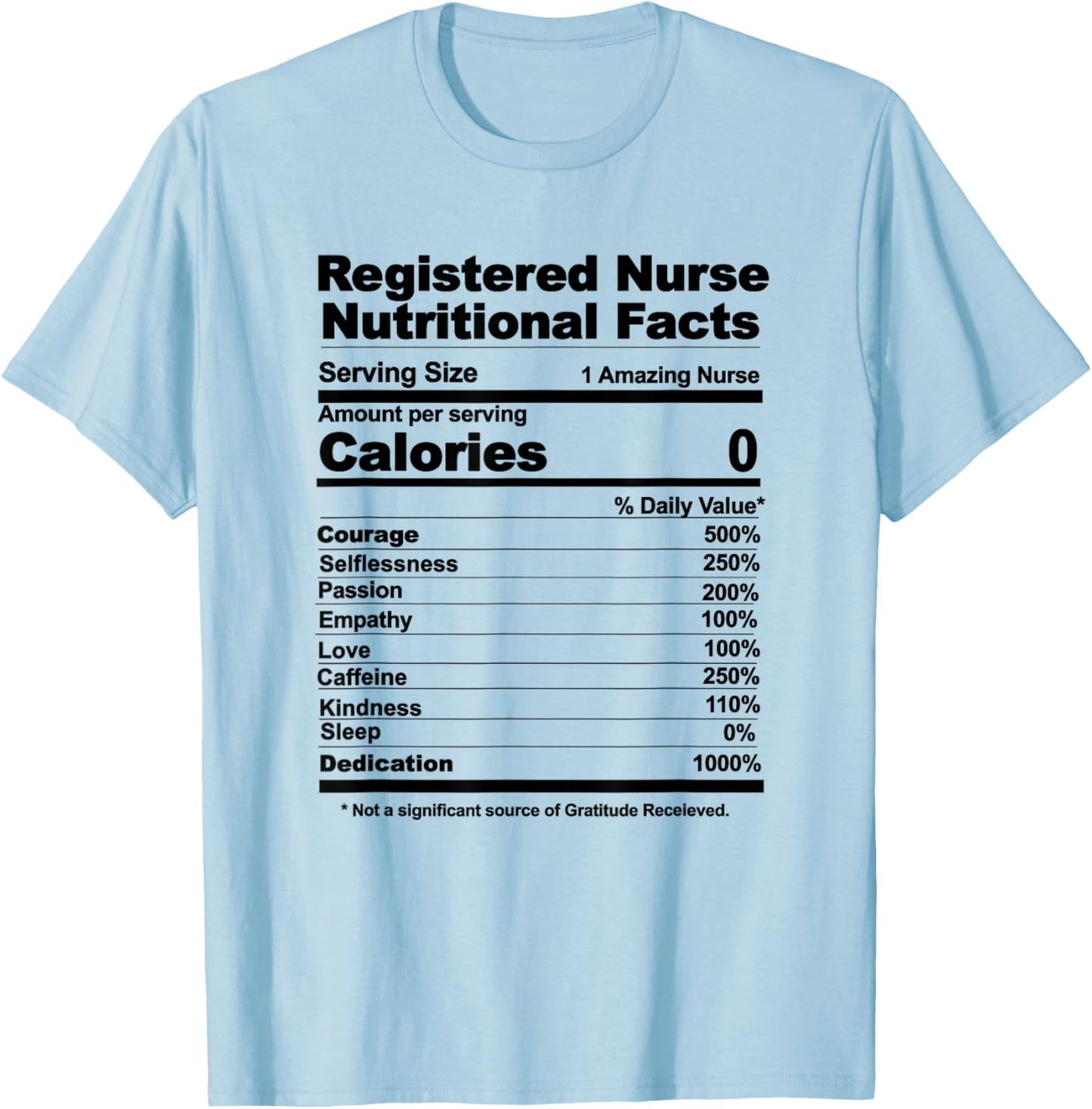 Registered Nurse nutritional facts T-Shirt - T-Shirt | Light Blue