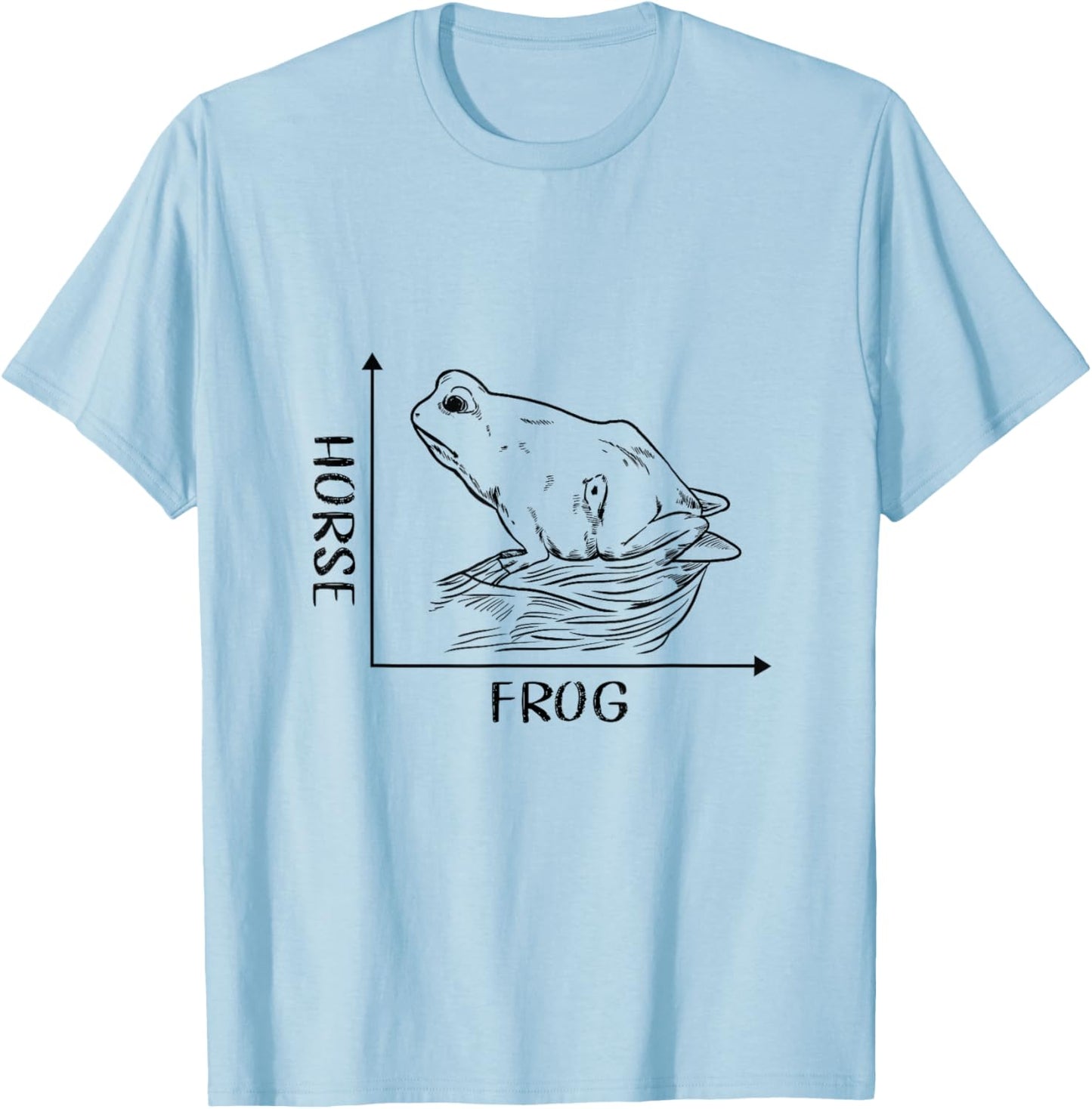 Frog Horse Optical Illusion Math Graph Drawing Philosopher T-Shirt - T-Shirt | Light Blue