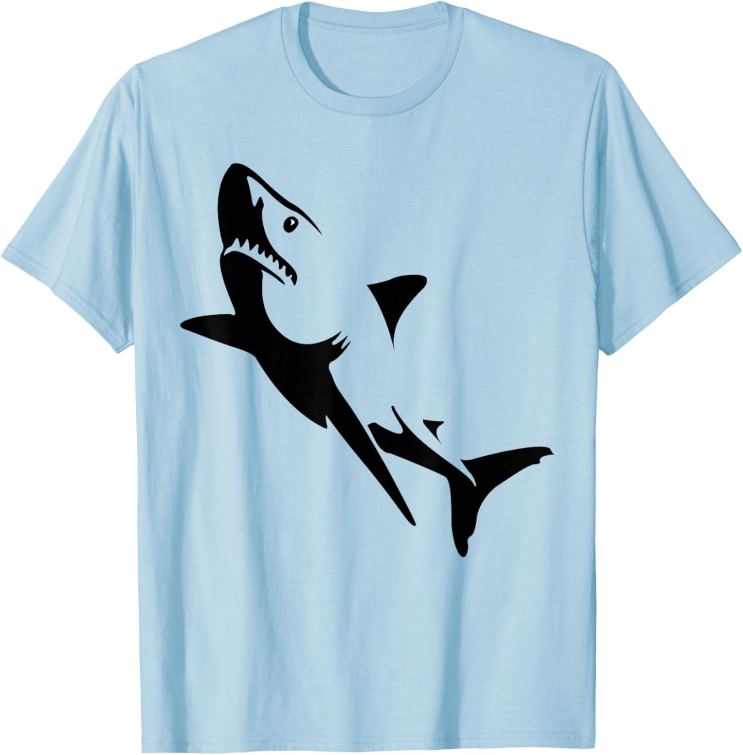 Great White Shark Attack Graphic T-Shirt - T-Shirt | Light Blue