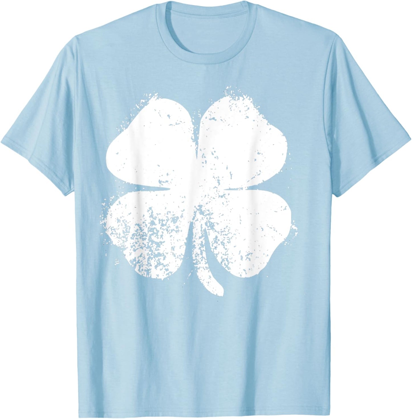 Four Leaf Clover Vintage Saint Patrick Day Gift T-Shirt - T-Shirt | Light Blue