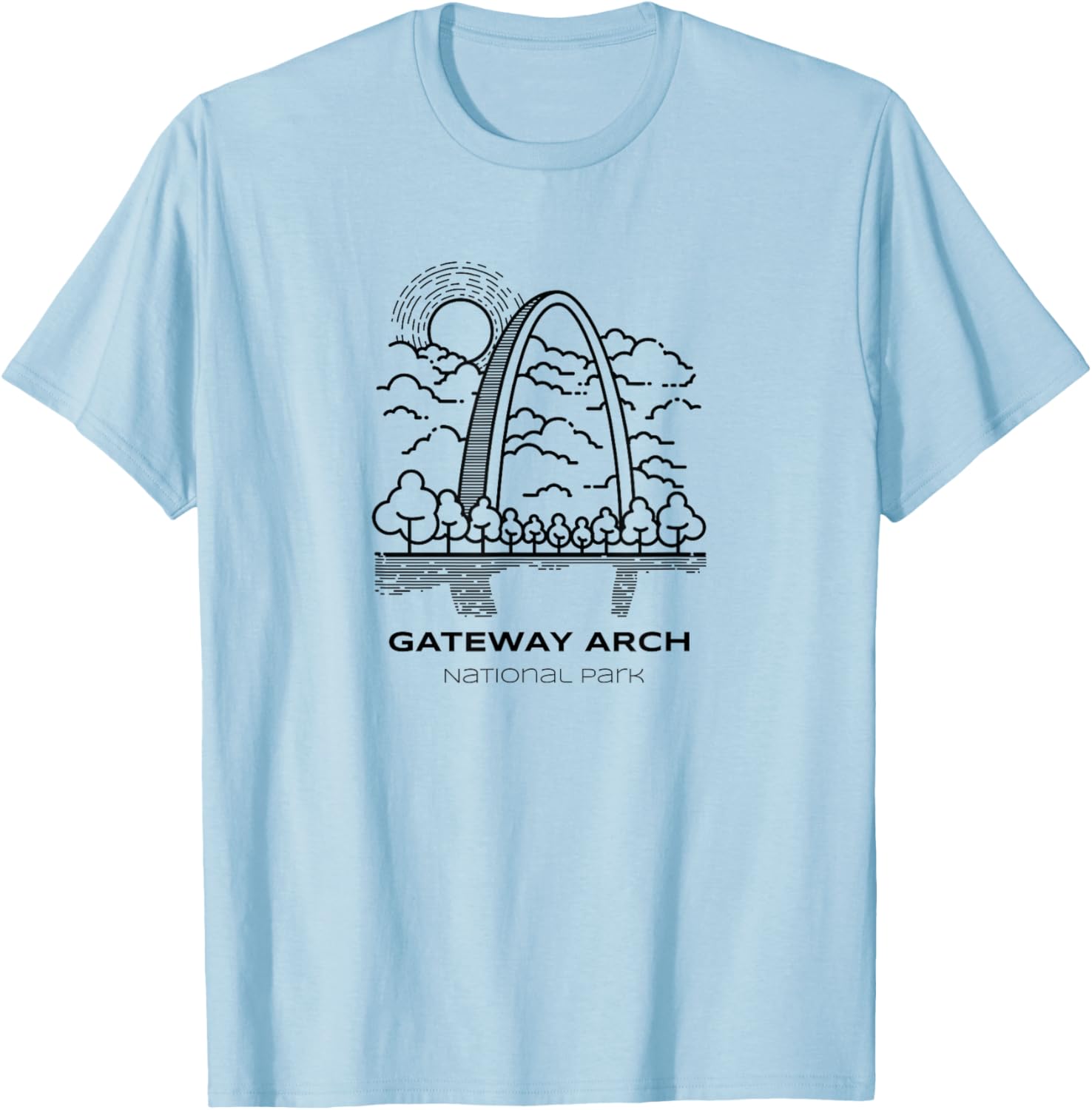 Vintage Gateway Arch National Park Hike T-Shirt - T-Shirt | Light Blue