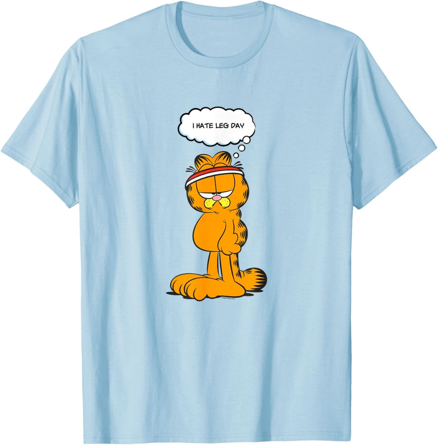 Garfield I Hate Legs Day Work Out Garfield T-Shirt - T-Shirt | Light Blue