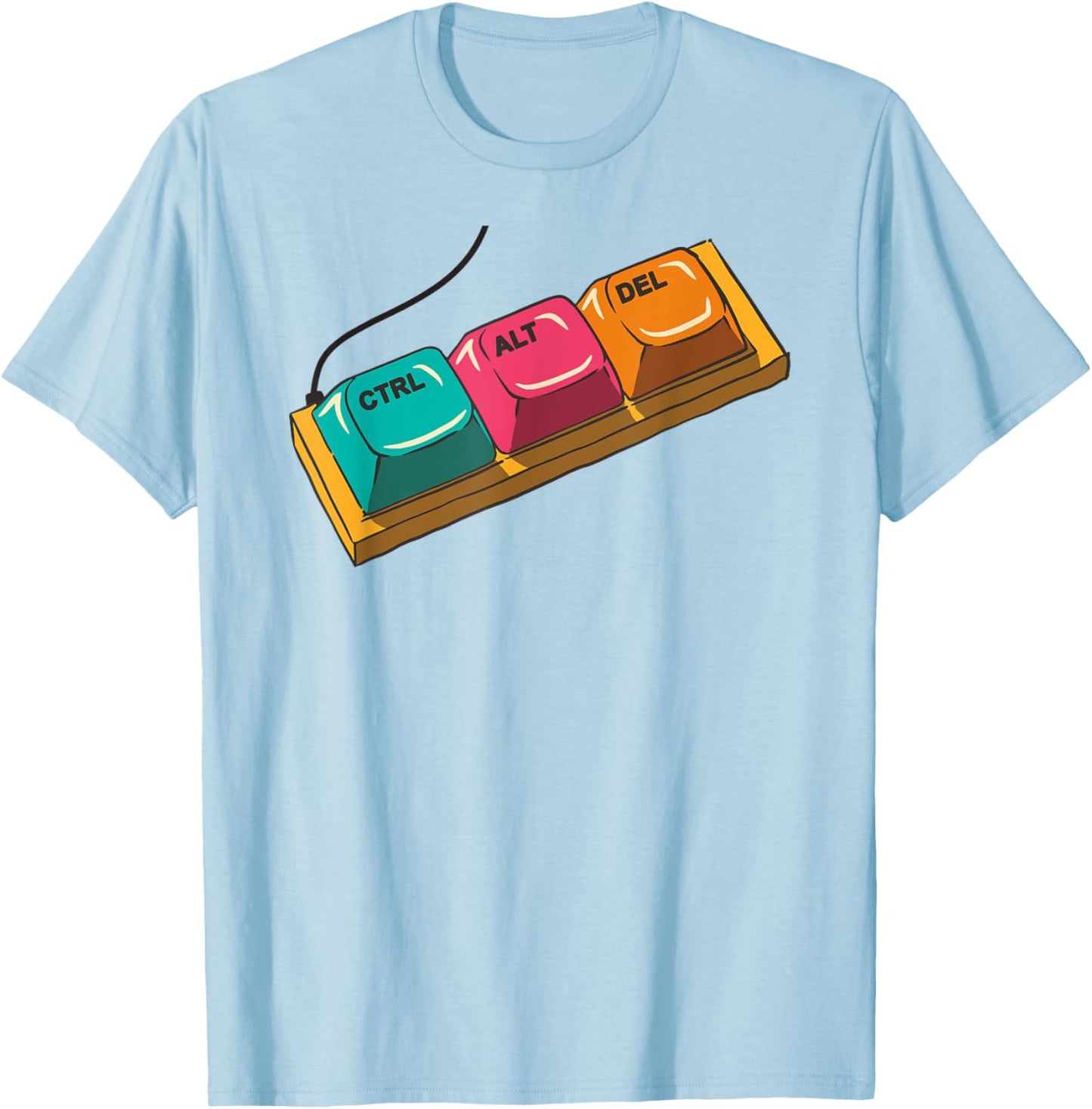 azDesigns Funny Nerd Technics IT Computer Ctrl Alt Delete I CTRL ALT DEL T-Shirt - T-Shirt | Light Blue
