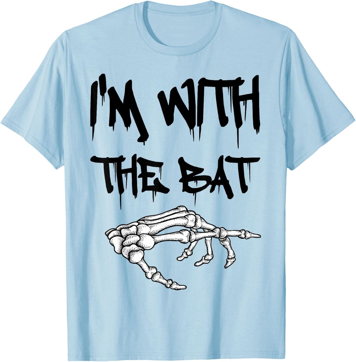 I'm with the bat funny matching couple costume Halloween T-Shirt - T-Shirt | Light Blue