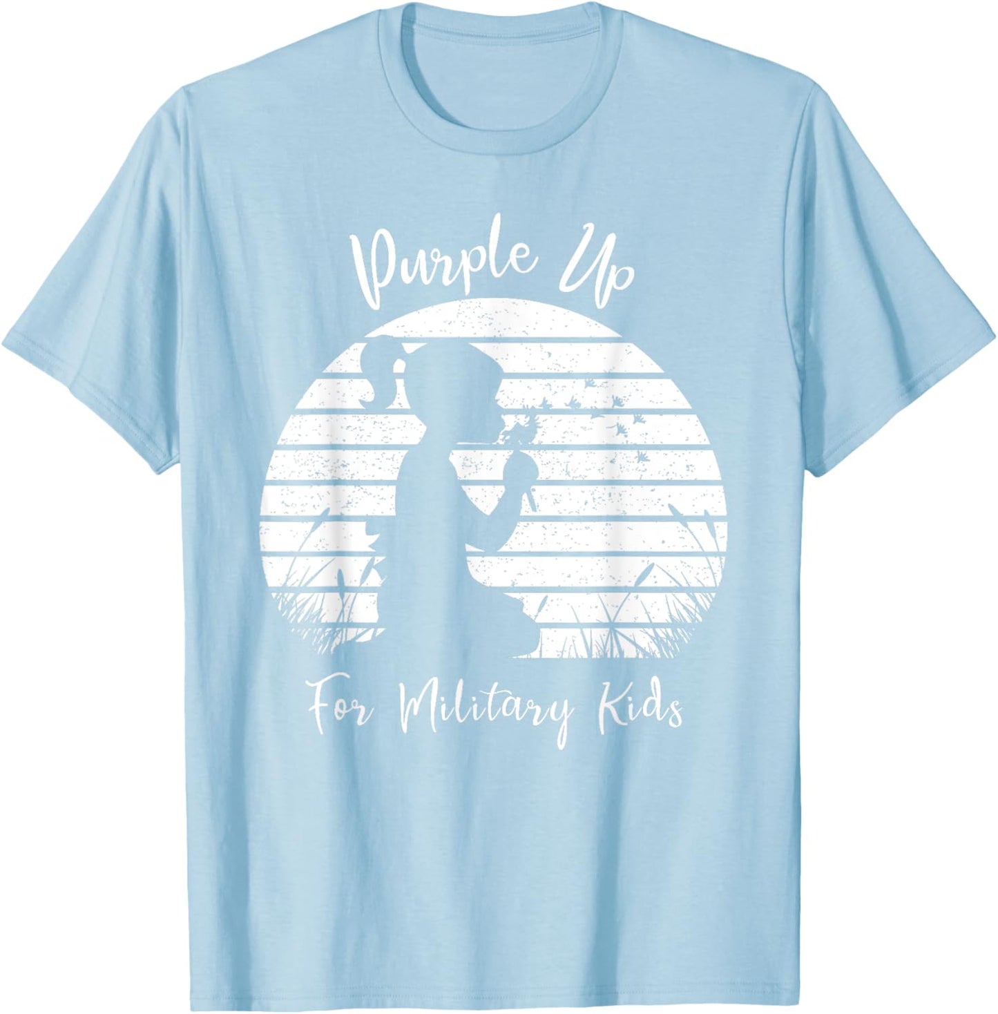 Dandelion Purple Up For Military Kids Month Army Child T-Shirt - T-Shirt | Light Blue