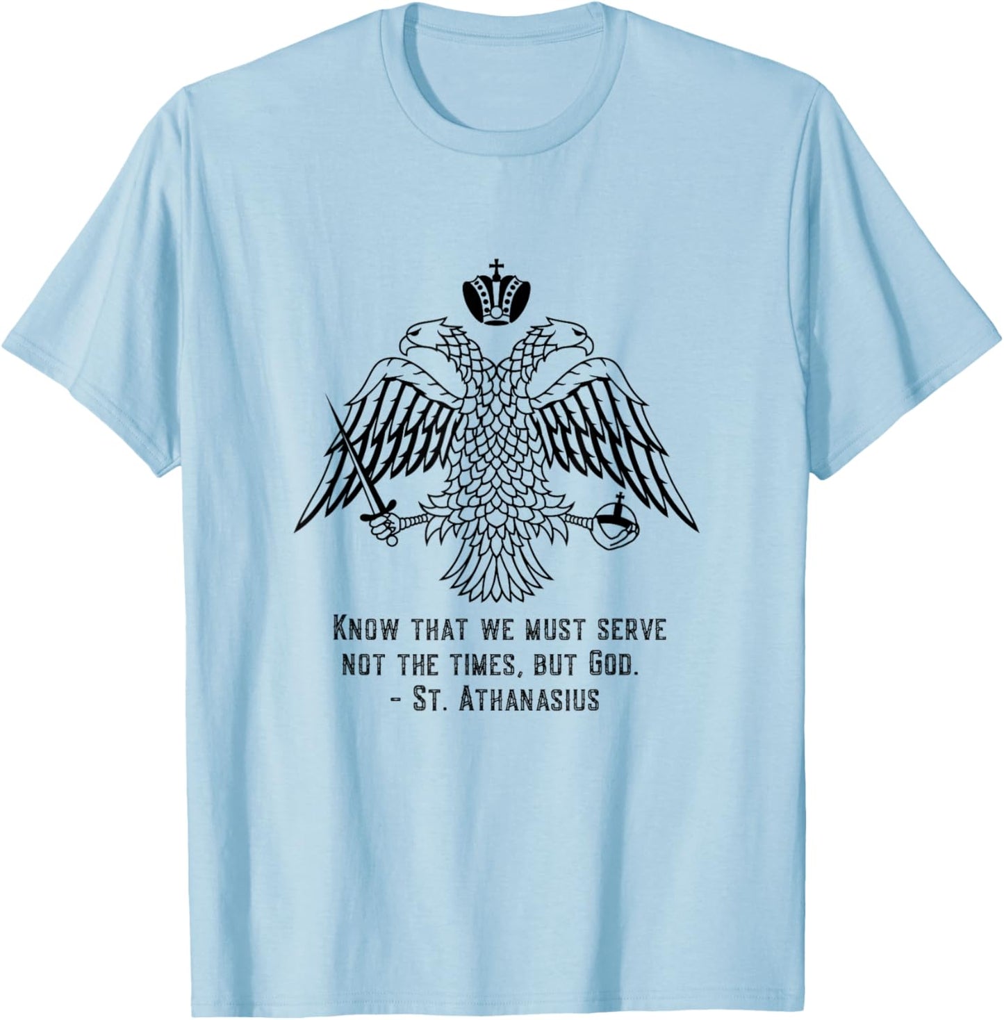 Eastern Orthodox Christian Eagle Saint Athanasius T-Shirt - T-Shirt | Light Blue