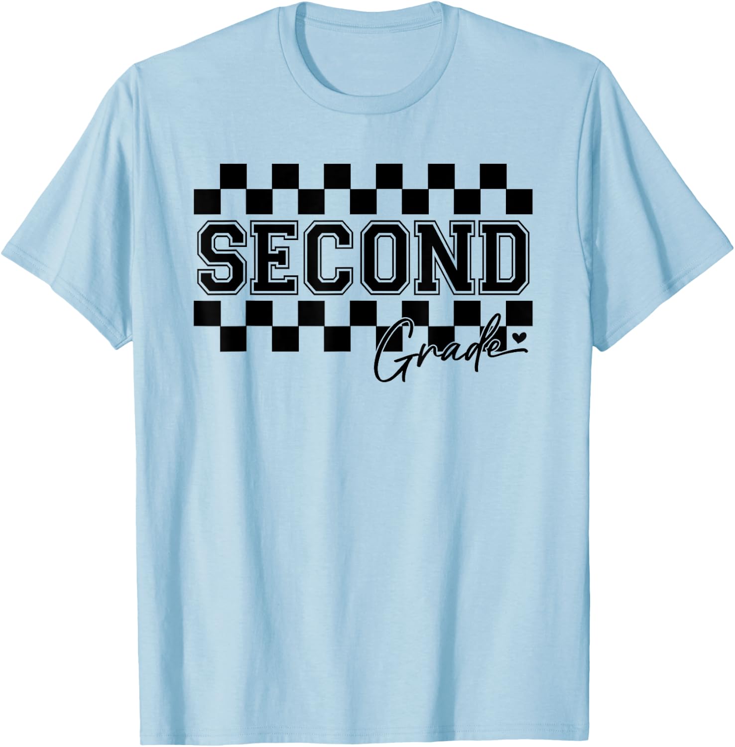 Second Grade Checkered Teacher 1st Day Back to School Women T-Shirt - T-Shirt | Light Blue
