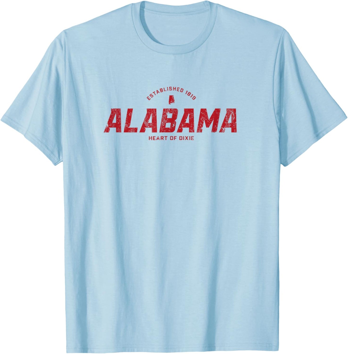 Alabama AL Vintage Athletic Red Sports Logo T-Shirt - T-Shirt | Light Blue