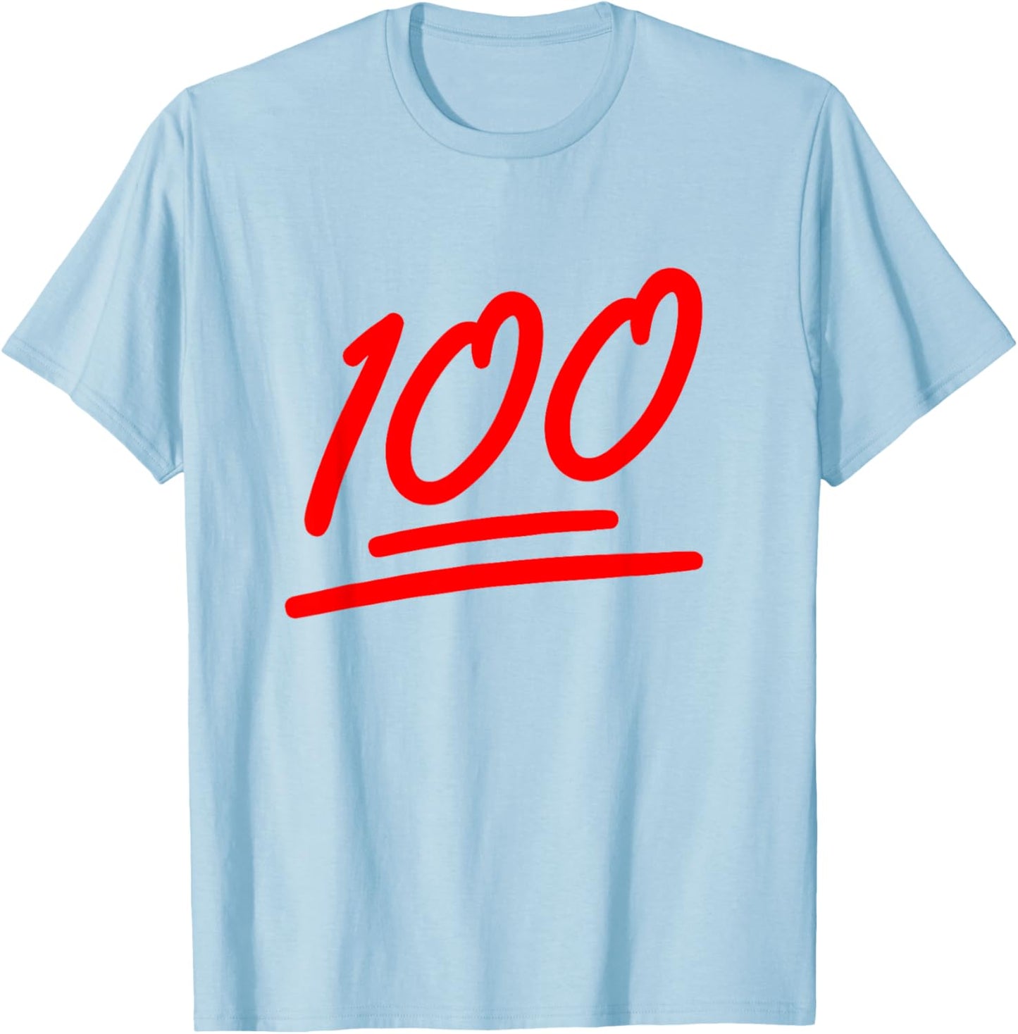 100 Emote Funny 100 Emoticon Art Fun Cool 100 Days Of School T-Shirt - T-Shirt | Light Blue