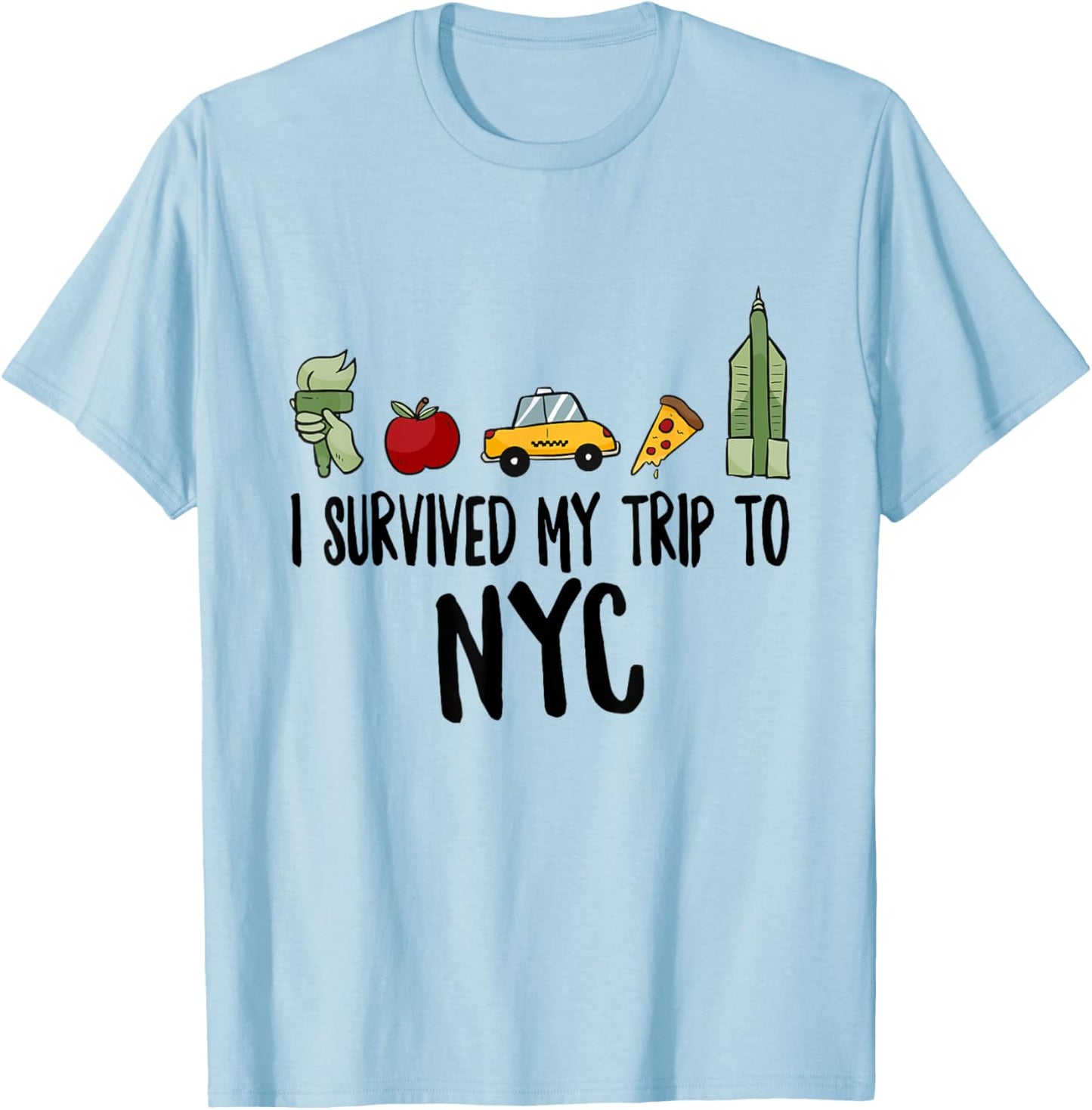 I survived my trip to NYC New York Bild Big Apple T-Shirt - T-Shirt | Light Blue