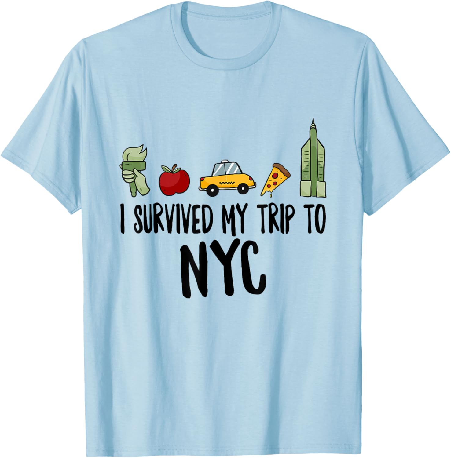 I survived my trip to NYC New York Bild Big Apple T-Shirt - T-Shirt | Light Blue