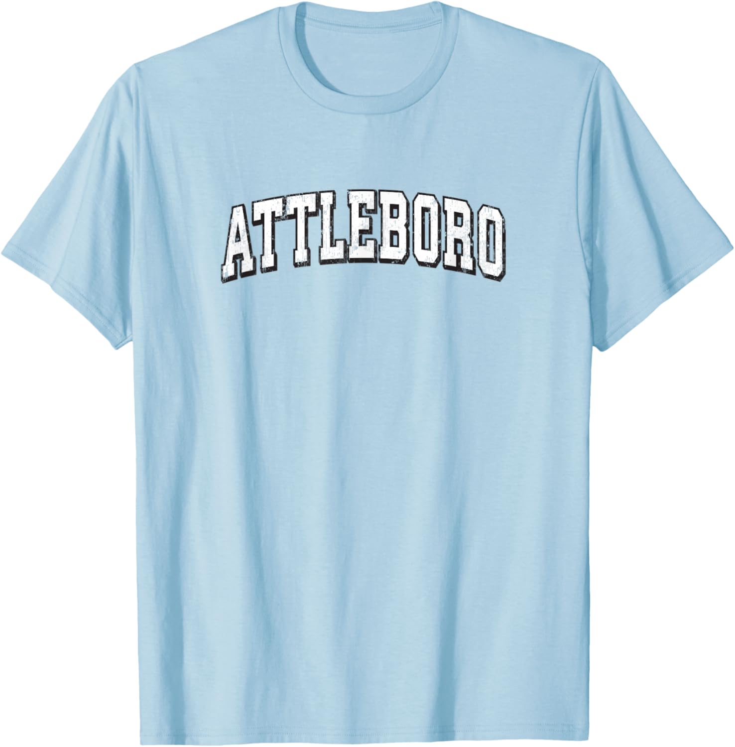 Attleboro Massachusetts Vintage Athletic Sports B&W Print T-Shirt - T-Shirt | Light Blue