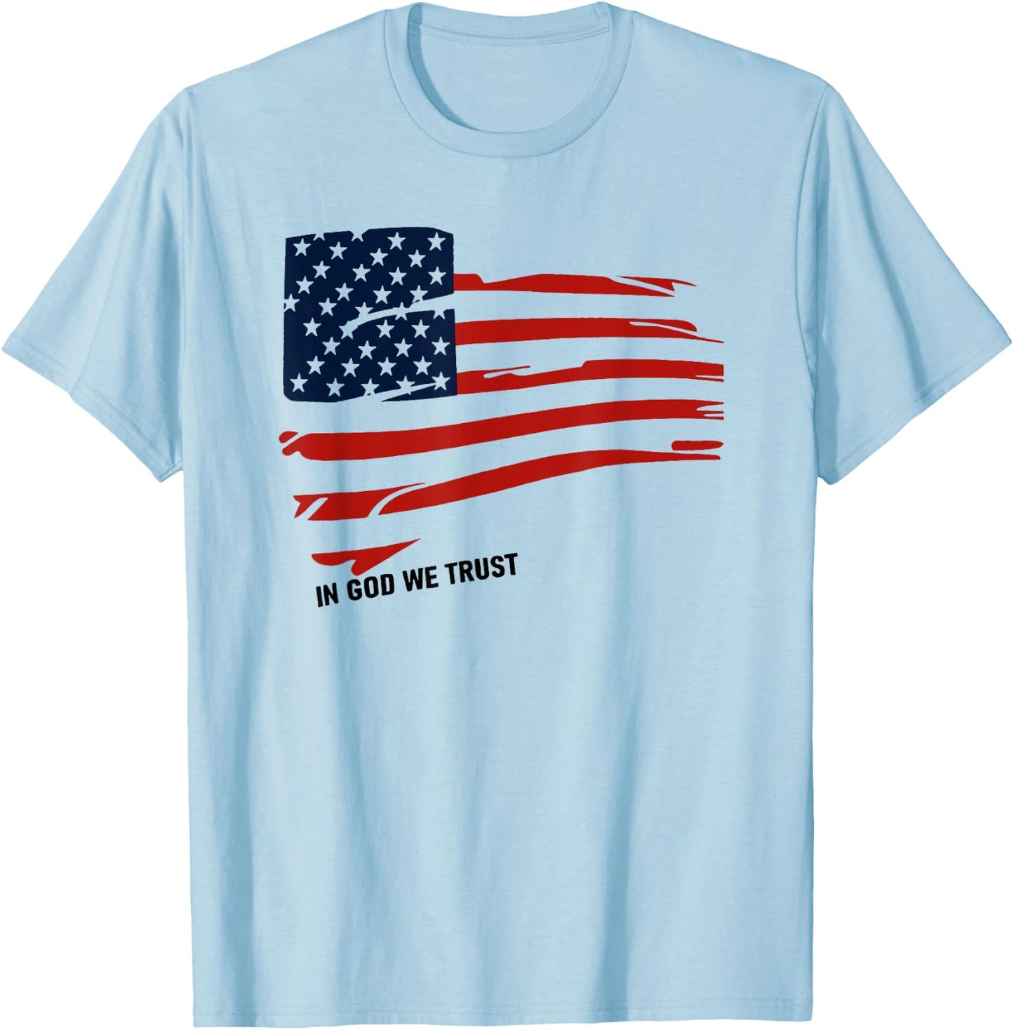 in god we trust american flag Women Men T-Shirt - T-Shirt | Light Blue