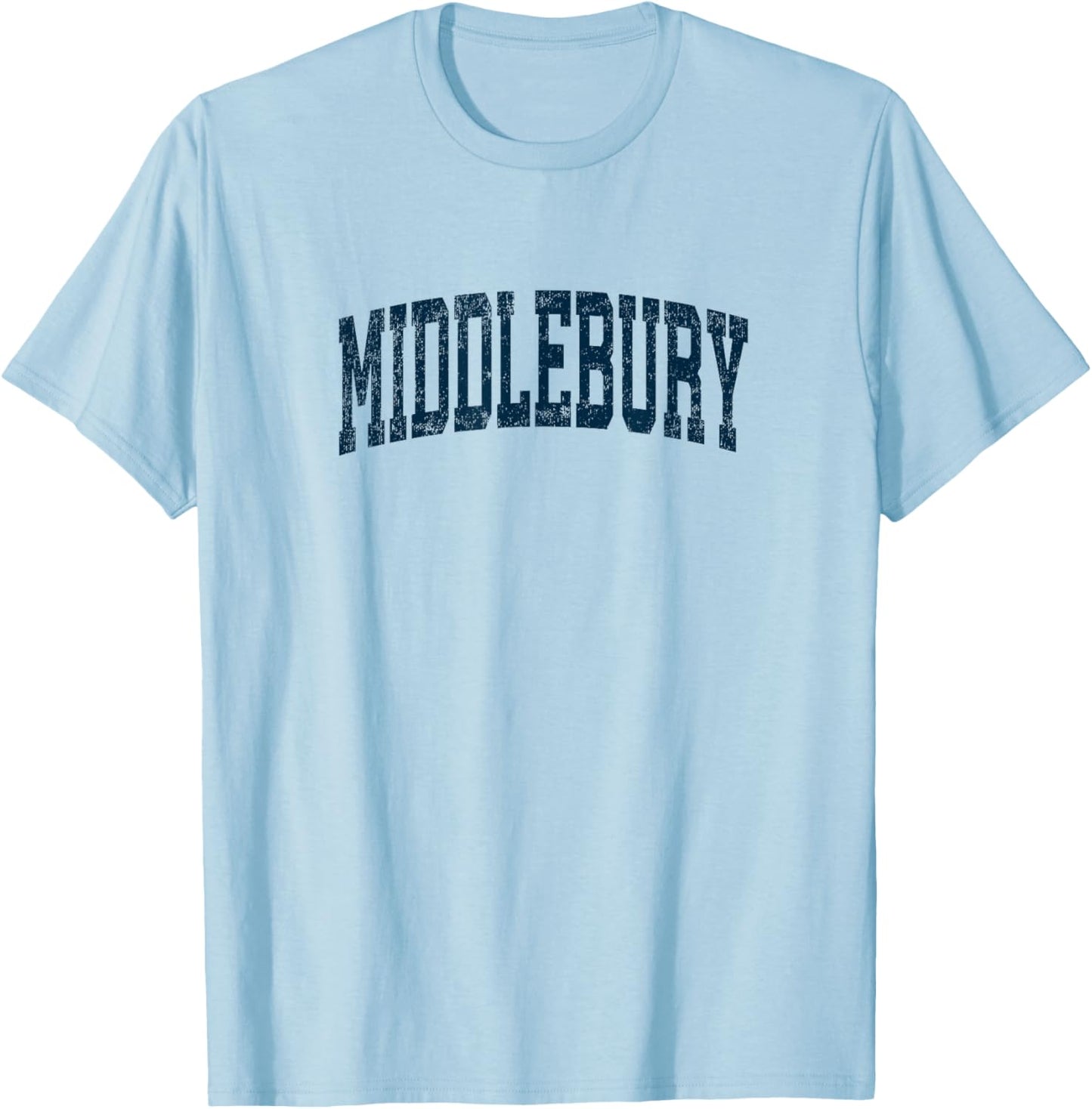 Middlebury Connecticut CT Vintage Athletic Sports Navy Desig T-Shirt - T-Shirt | Light Blue