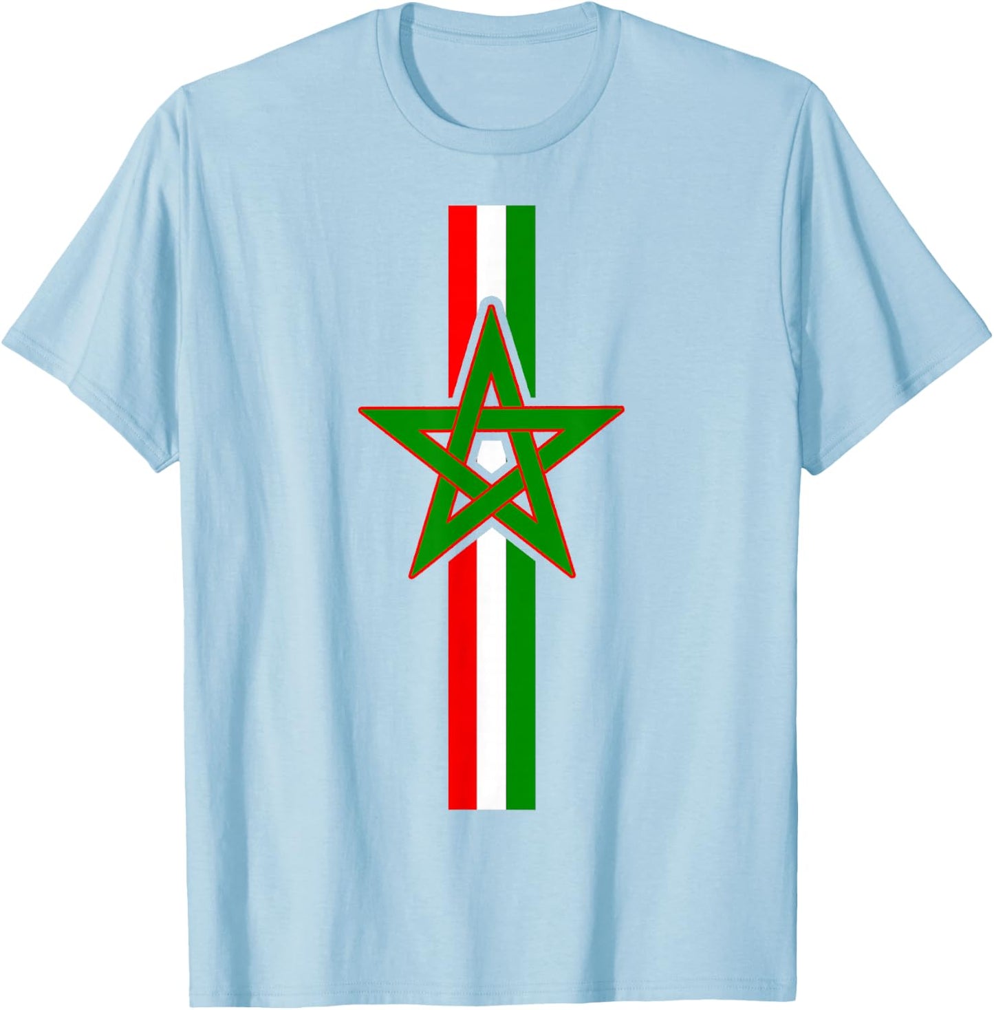 Moroccan Flag Morocco Soccer Jersey Women Boys Girls T-Shirt - T-Shirt | Light Blue